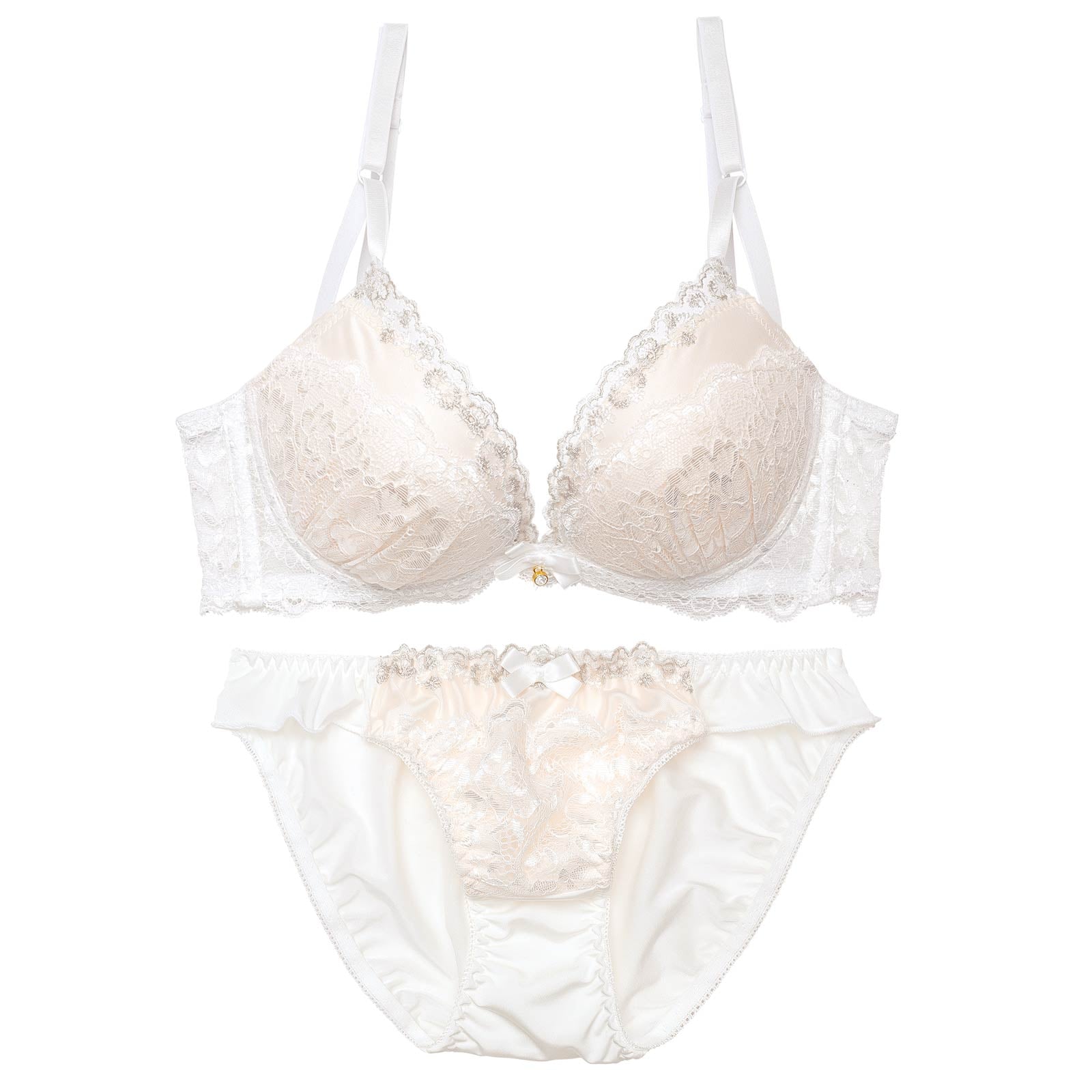 エレガンスシアーレース育乳脇高ブラジャー&フルバックショーツ
