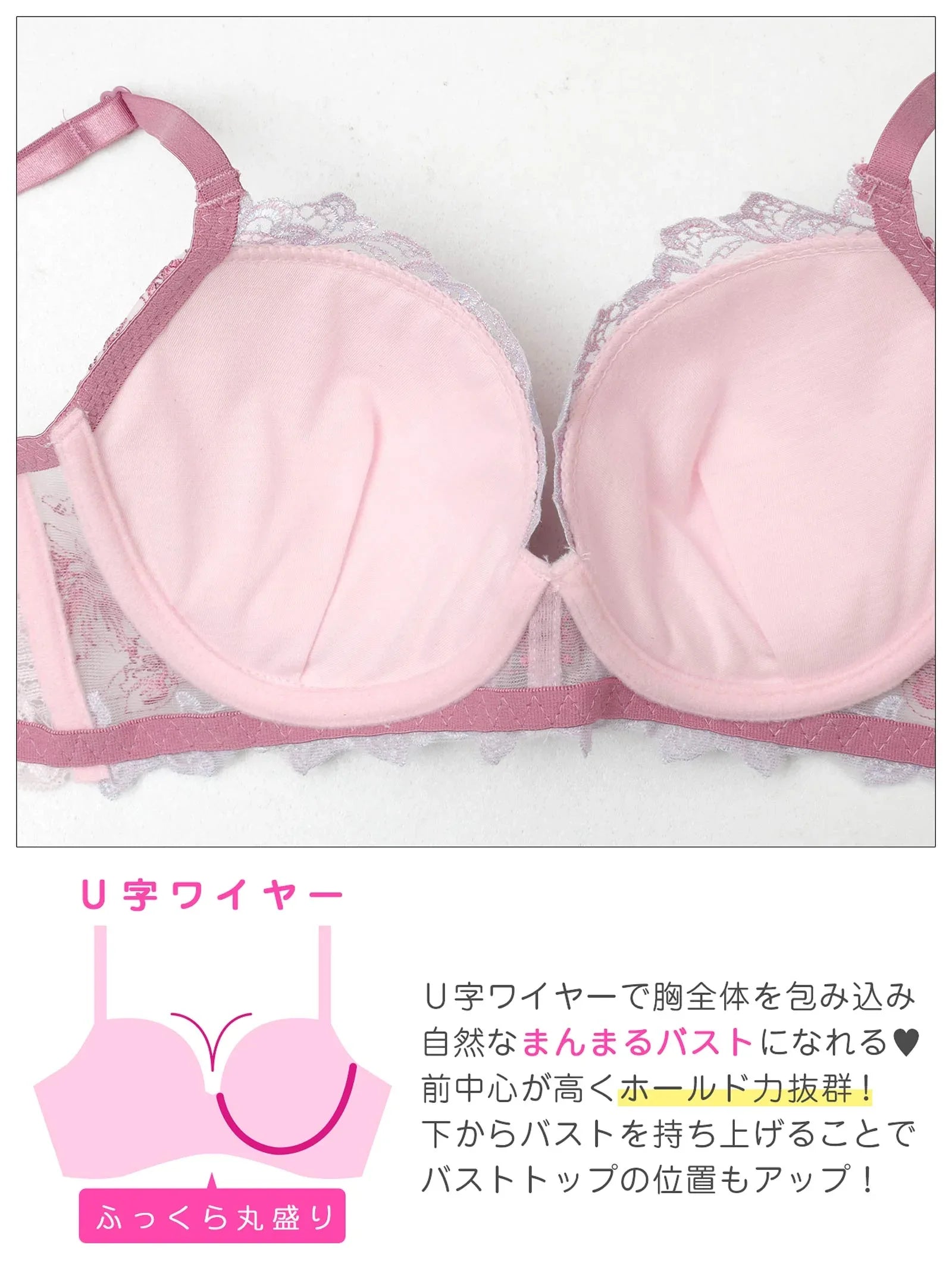 フェアリーアネモネブルーム育乳脇高ブラジャー&サイド紐バック透けフルバックショーツ