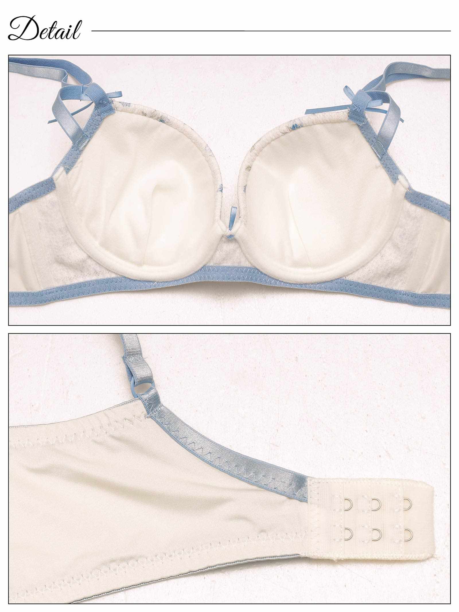 9/8新作!チャーミングフルールリボン育乳脇高ブラジャー&フルバックショーツ