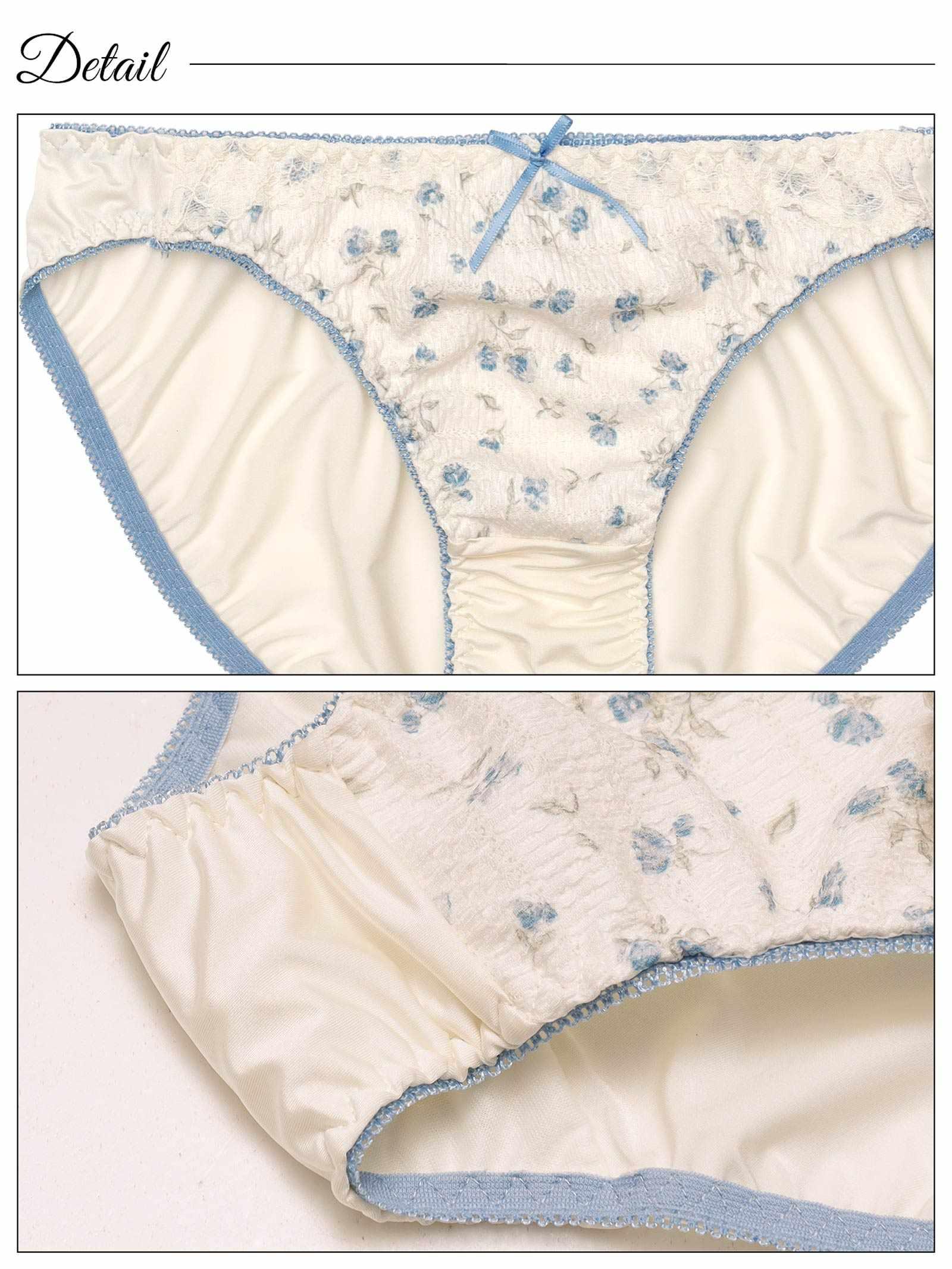 9/8新作!チャーミングフルールリボン育乳脇高ブラジャー&フルバックショーツ