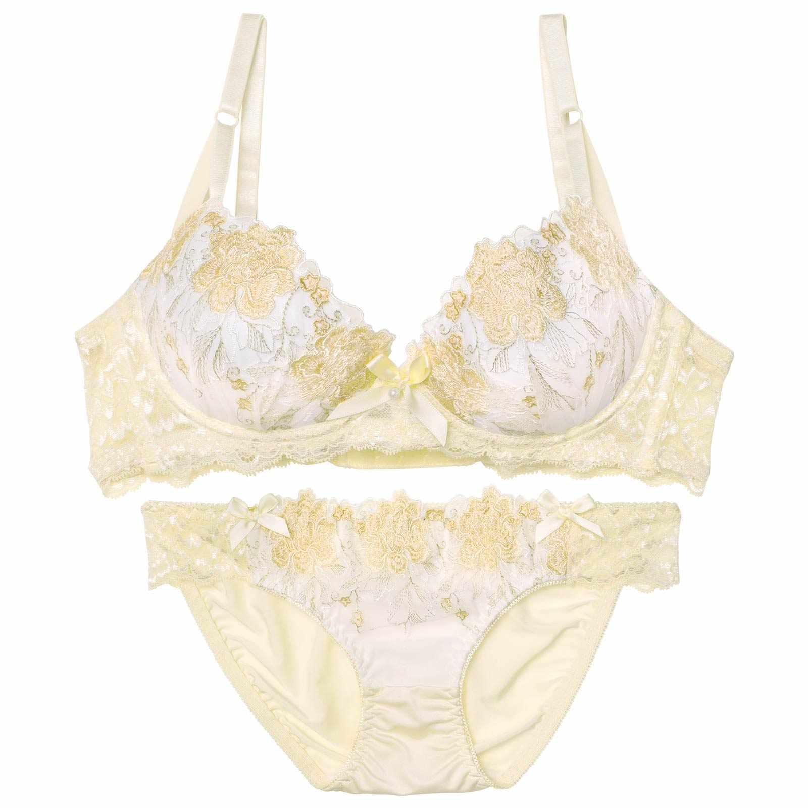 ロマンティックブロッサム育乳脇高ブラジャー&フルバックショーツ