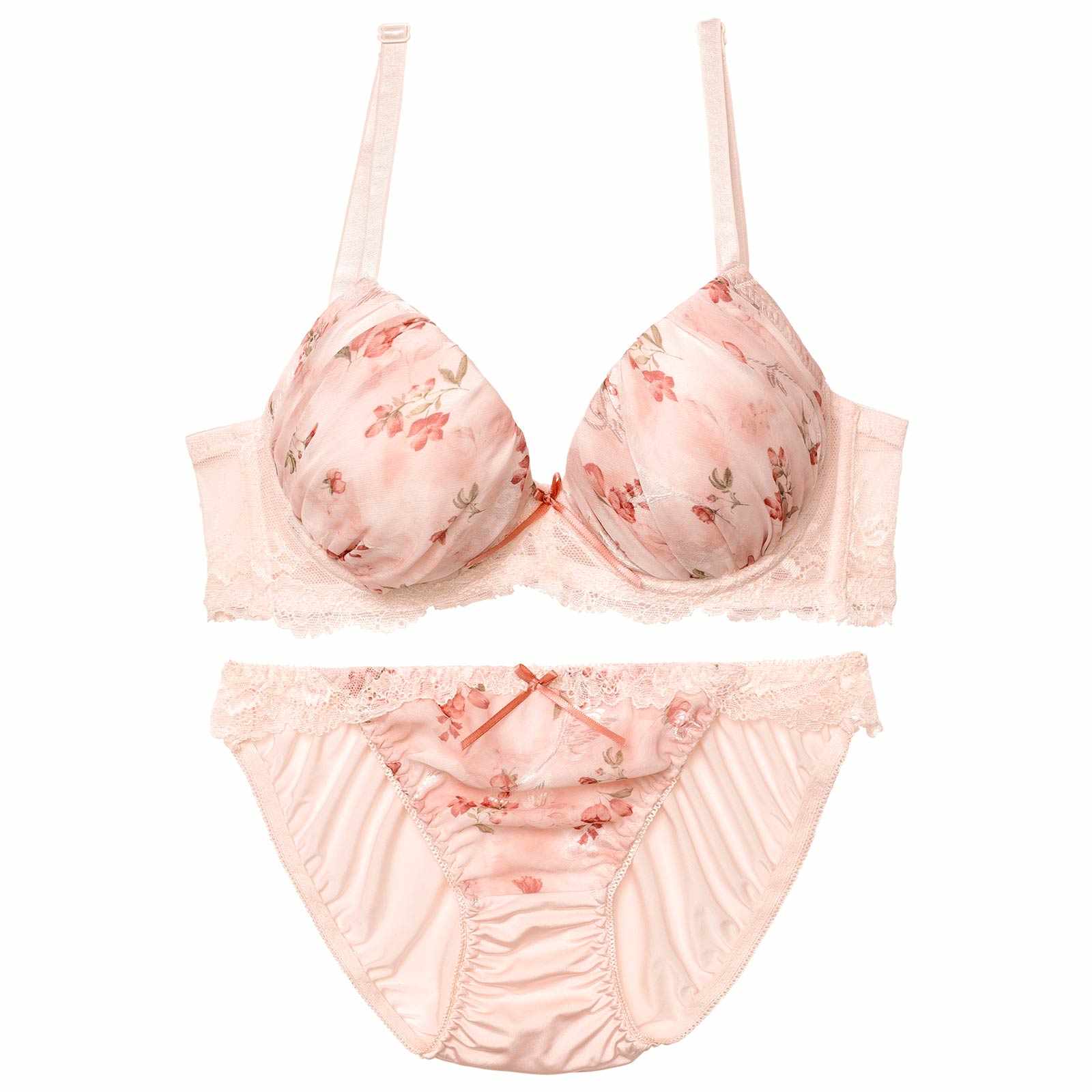 11/15再販!スウィートガーデンレース育乳脇高ブラジャー&フルバックショーツ
