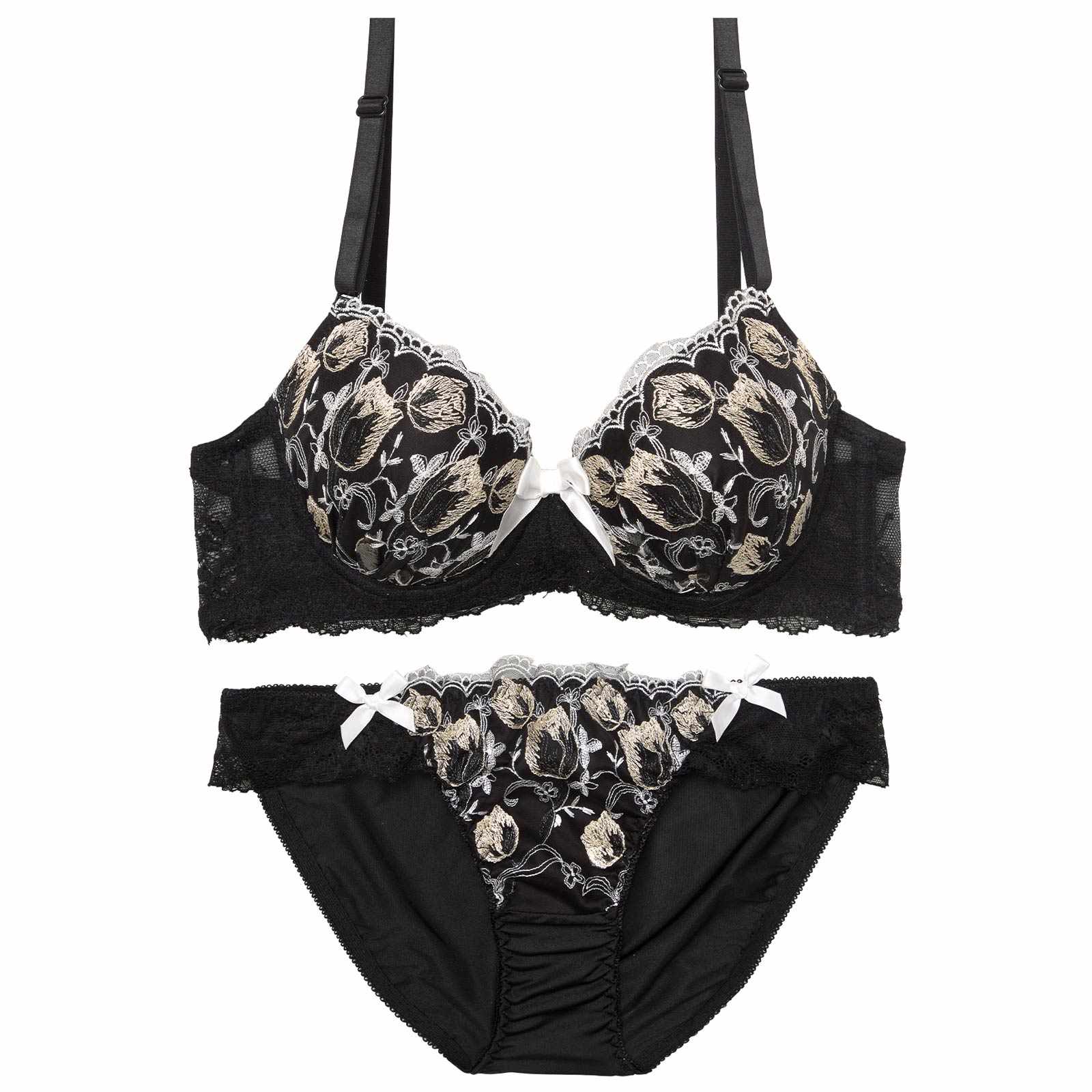 11/8再販!ラグジュアリーリボンチューリップブラジャー&フルバックショーツ