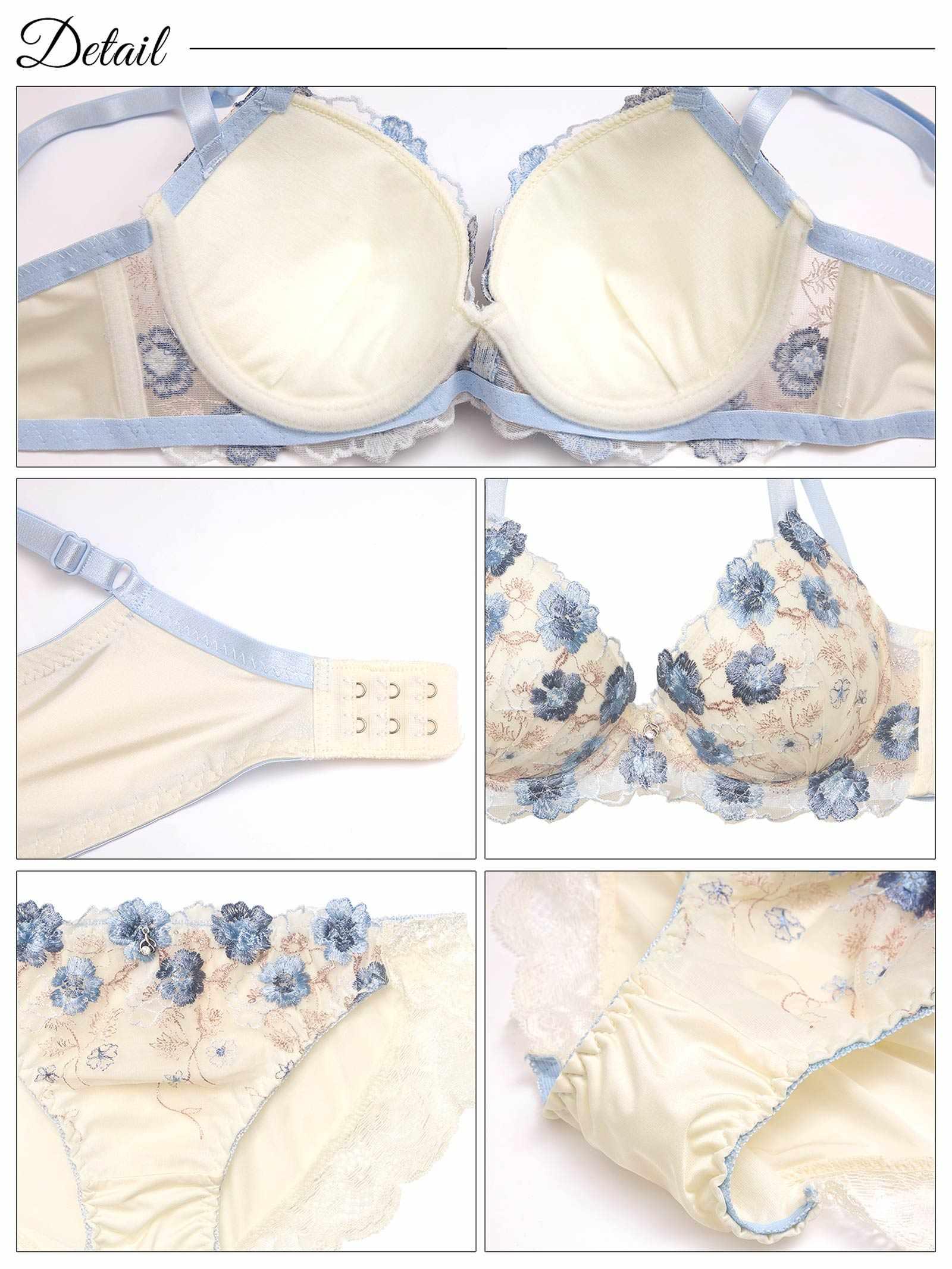 9/26新作!メロウフラワーブロッサム育乳脇高ブラジャー&フルバックショーツ