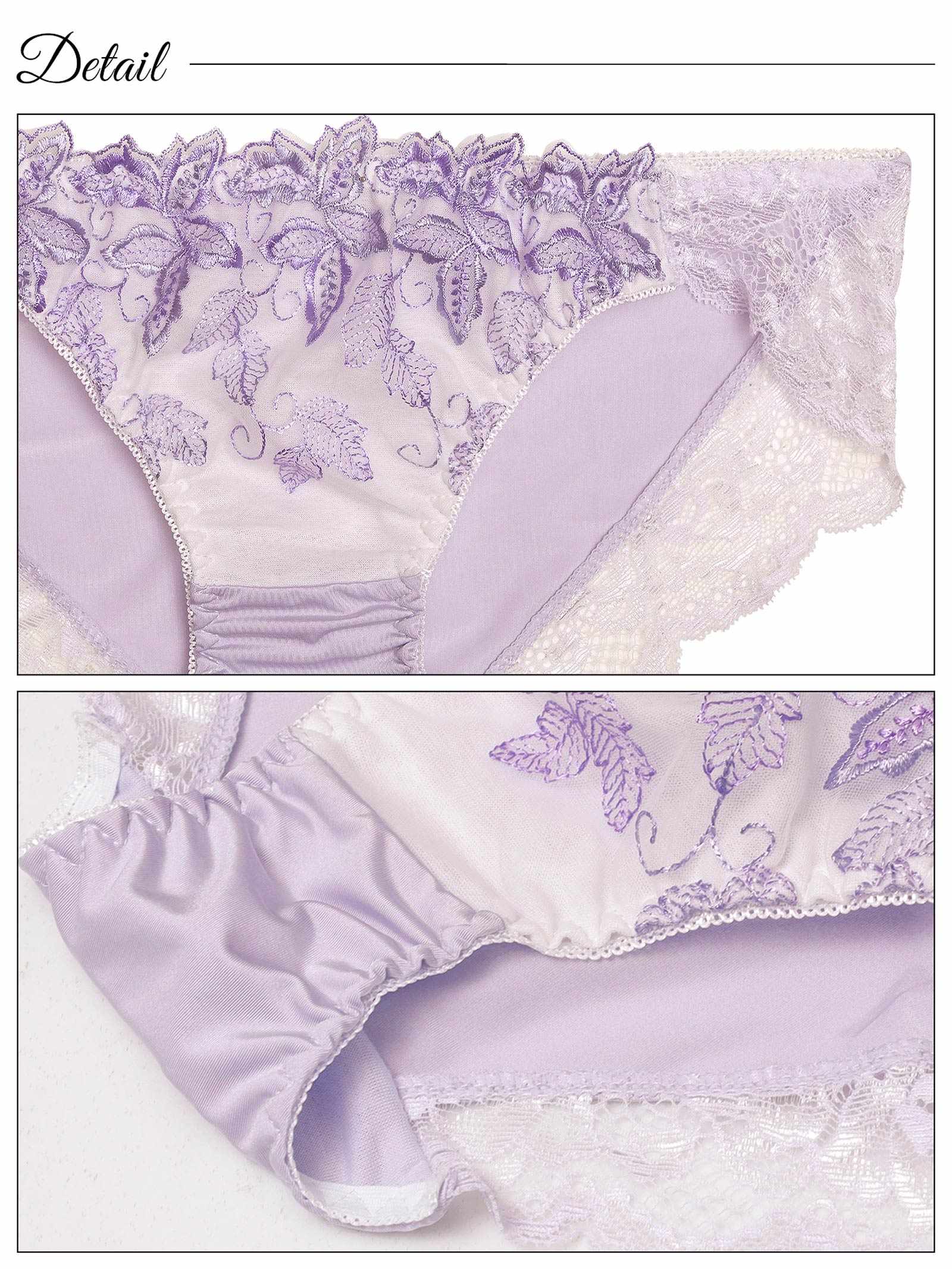 10/29新作!ナチュールリーフエンブロイダリー育乳脇高ブラジャー&フルバックショーツ