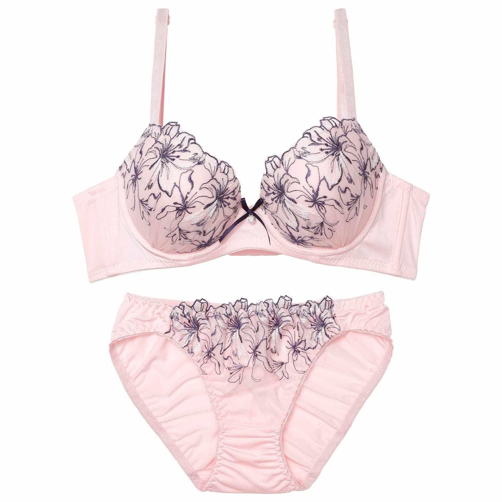 エレガンスブルーミング育乳脇高ブラジャー&フルバックショーツ