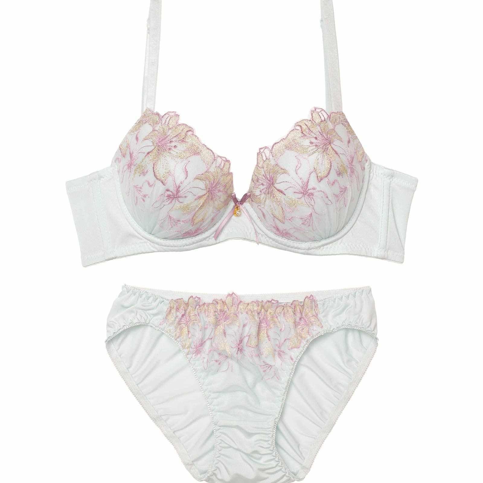 エレガンスブルーミング育乳脇高ブラジャー&フルバックショーツ