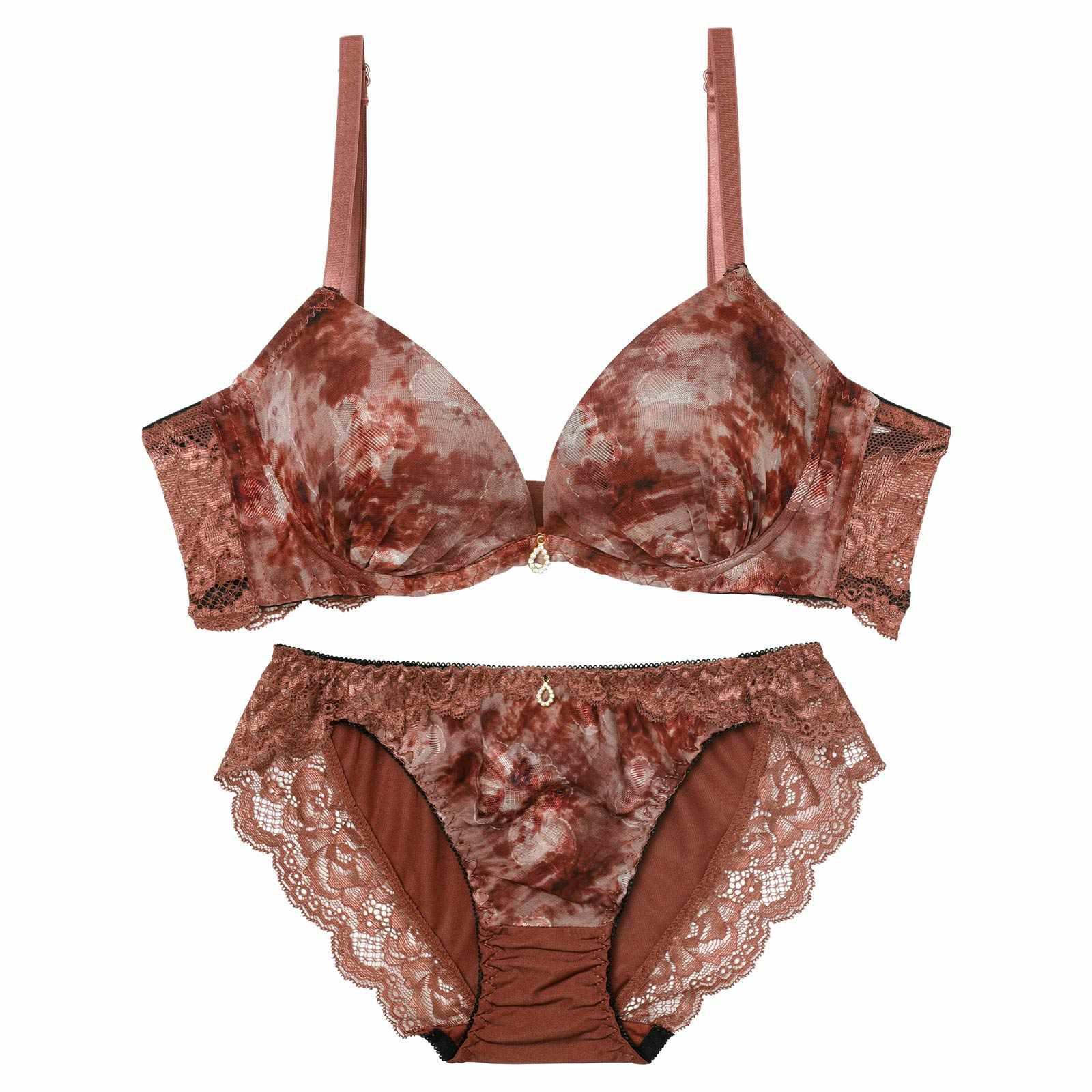 ニュアンスフラワーミスト育乳脇高ブラジャー&フルバックショーツ