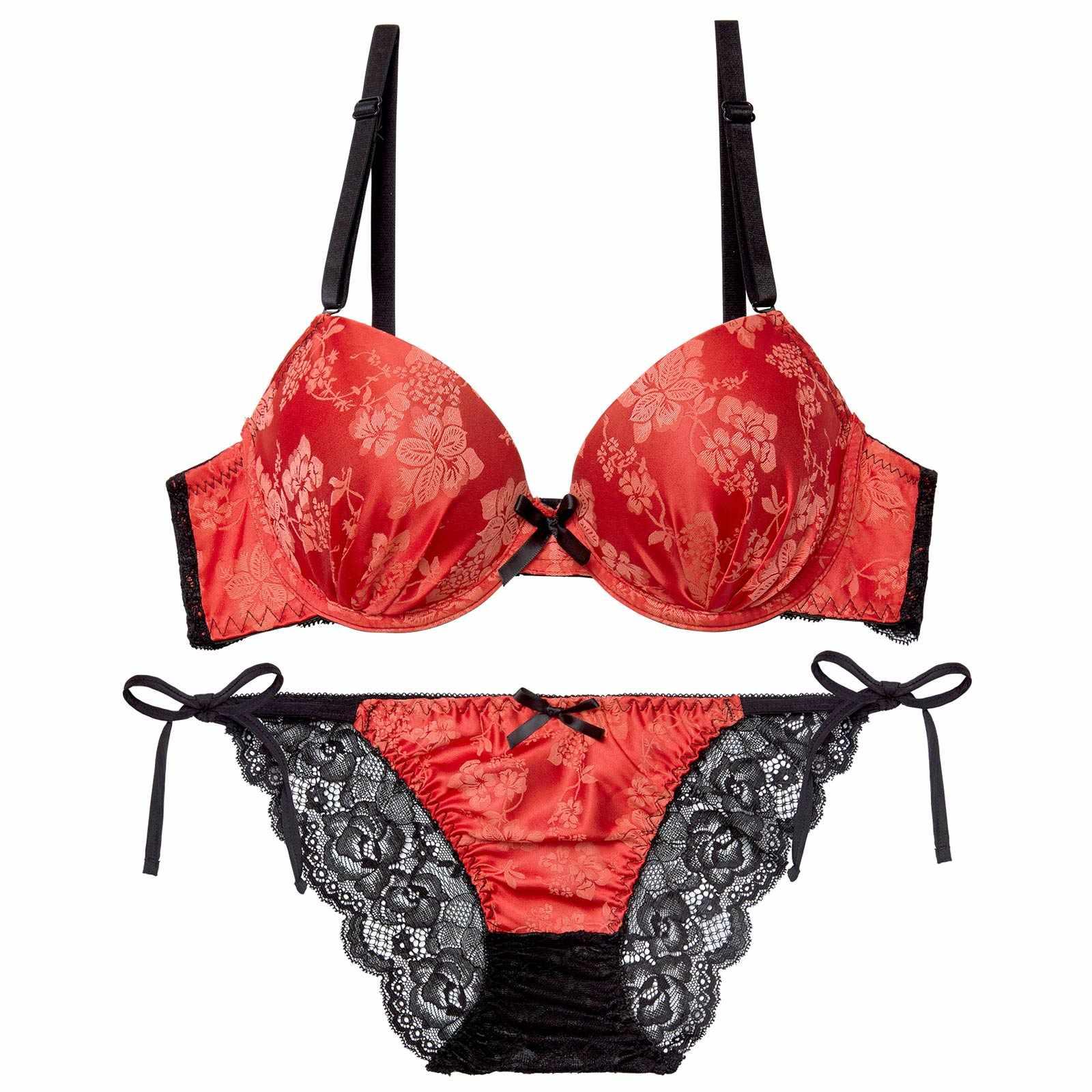 【かとゆり着用】ビビットヴィンテージボタニカルブラジャー&サイド紐バック透けフルバックショーツ