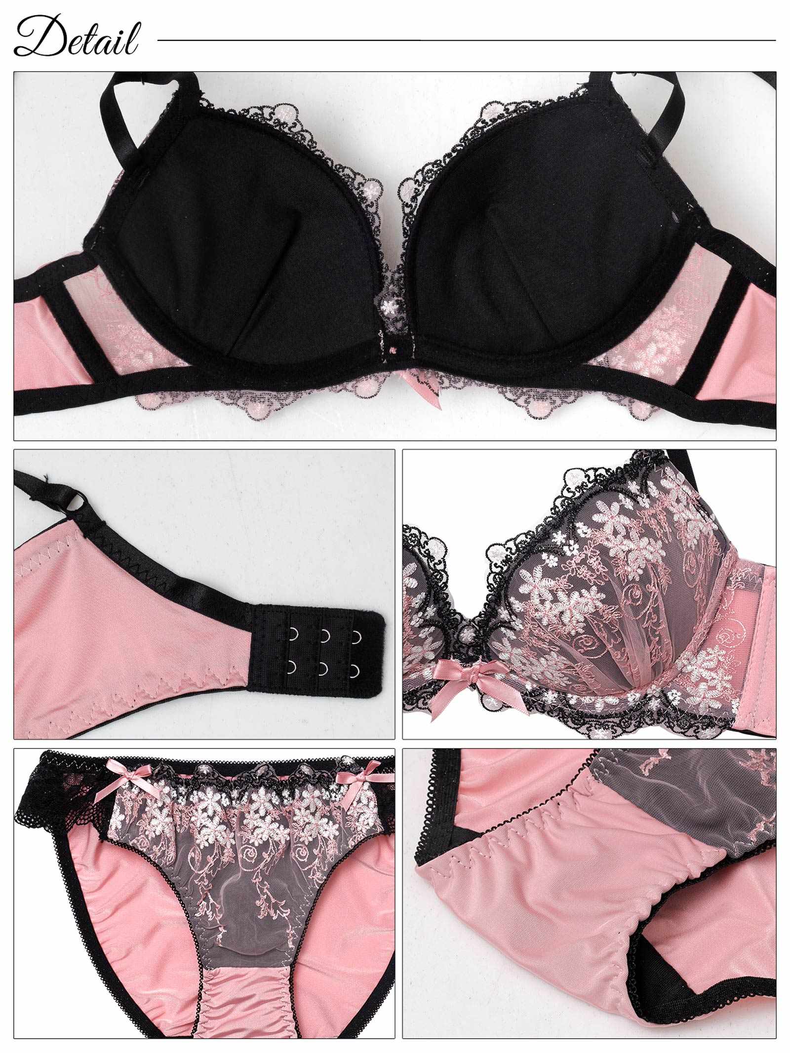 9/29新作!パステルシャドウフラワー育乳脇高ブラジャー&フルバックショーツ