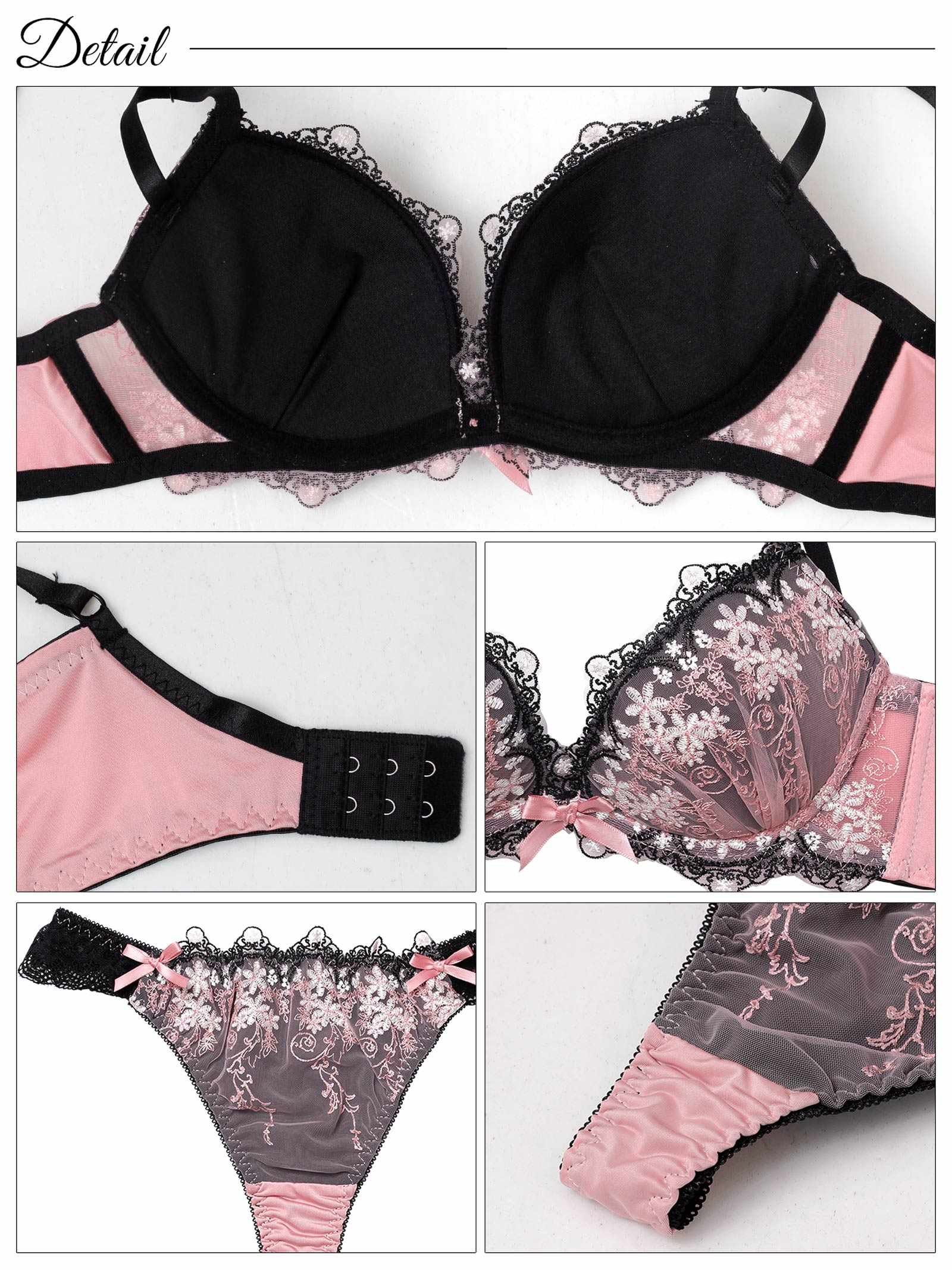 9/29新作!パステルシャドウフラワー育乳脇高ブラジャー&Tバックショーツ