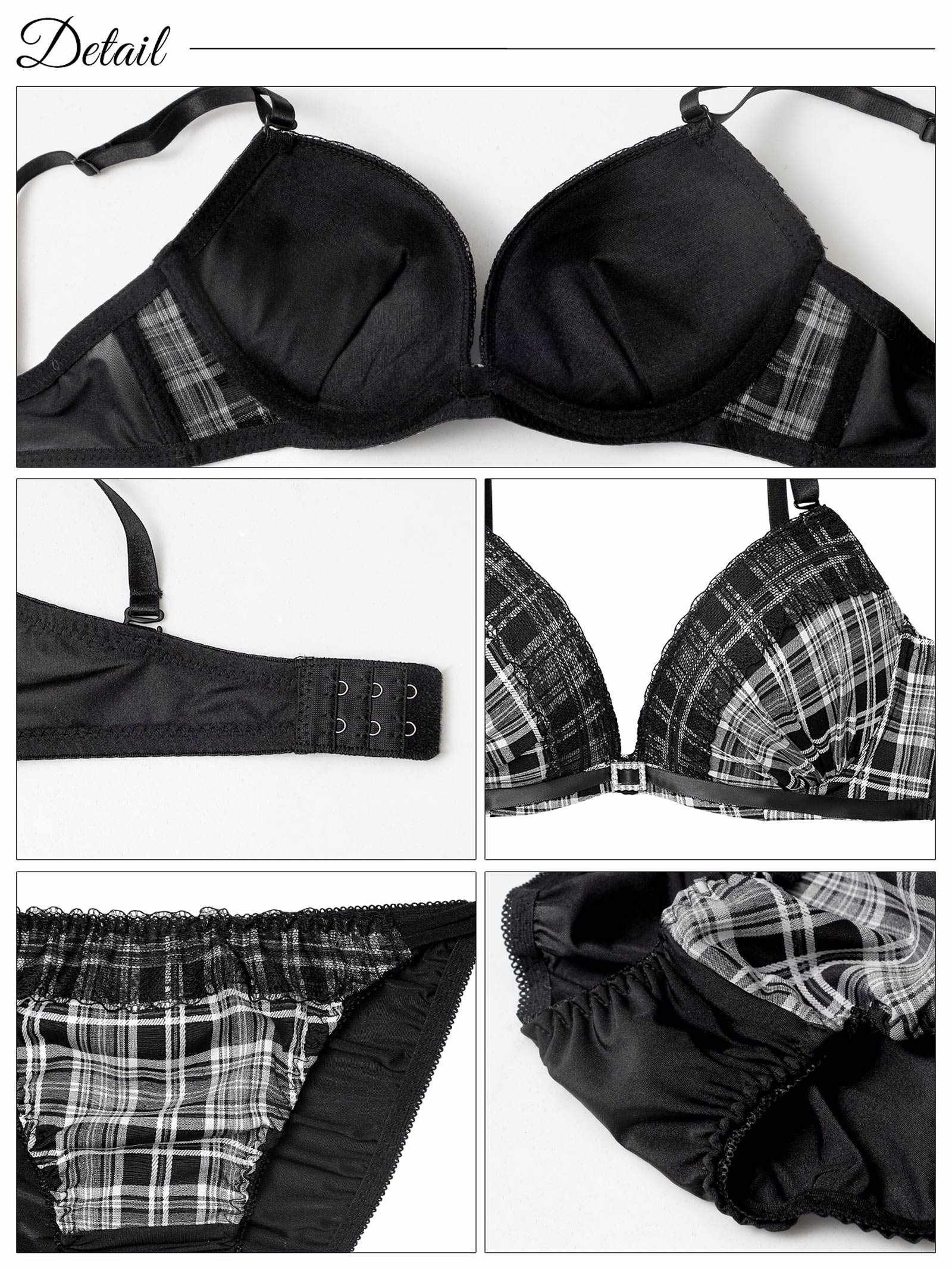 10/10新作!クラシカルガーリーチェックブラジャー&フルバックショーツ