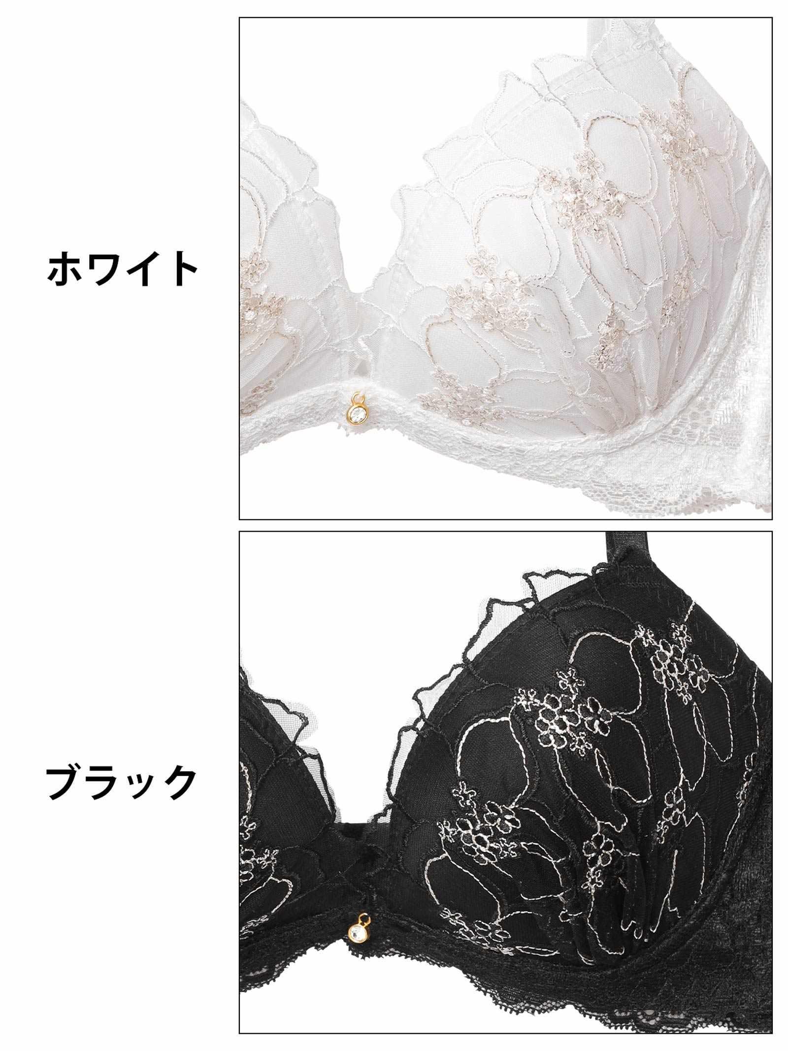 10/24新作!ノーブルシアーブロッサム育乳脇高ブラジャー&フルバックショーツ