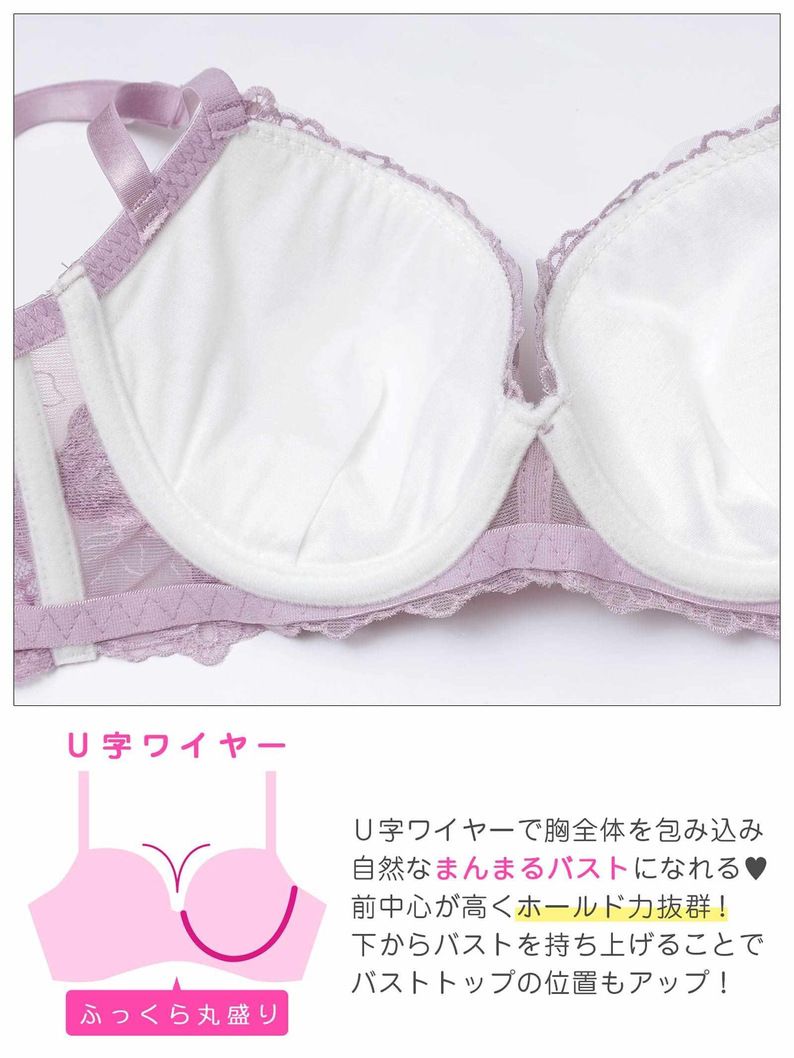 2/23新作!エレガンスシアーフルール育乳脇高ブラジャー&フルバックショーツ