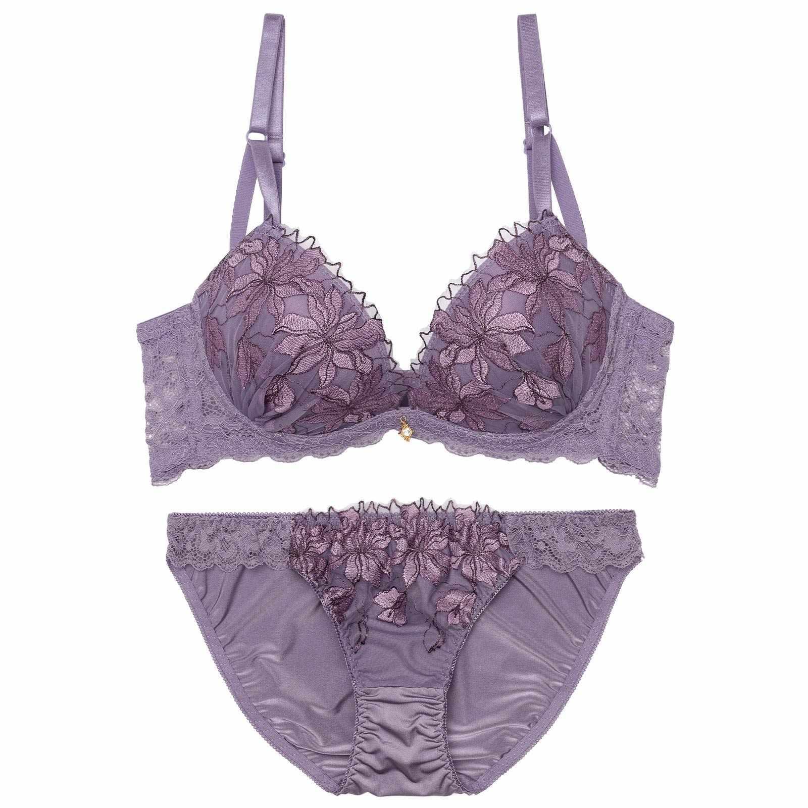 ミステリアスブロッサムレーシィ育乳脇高ブラジャー&フルバックショーツ