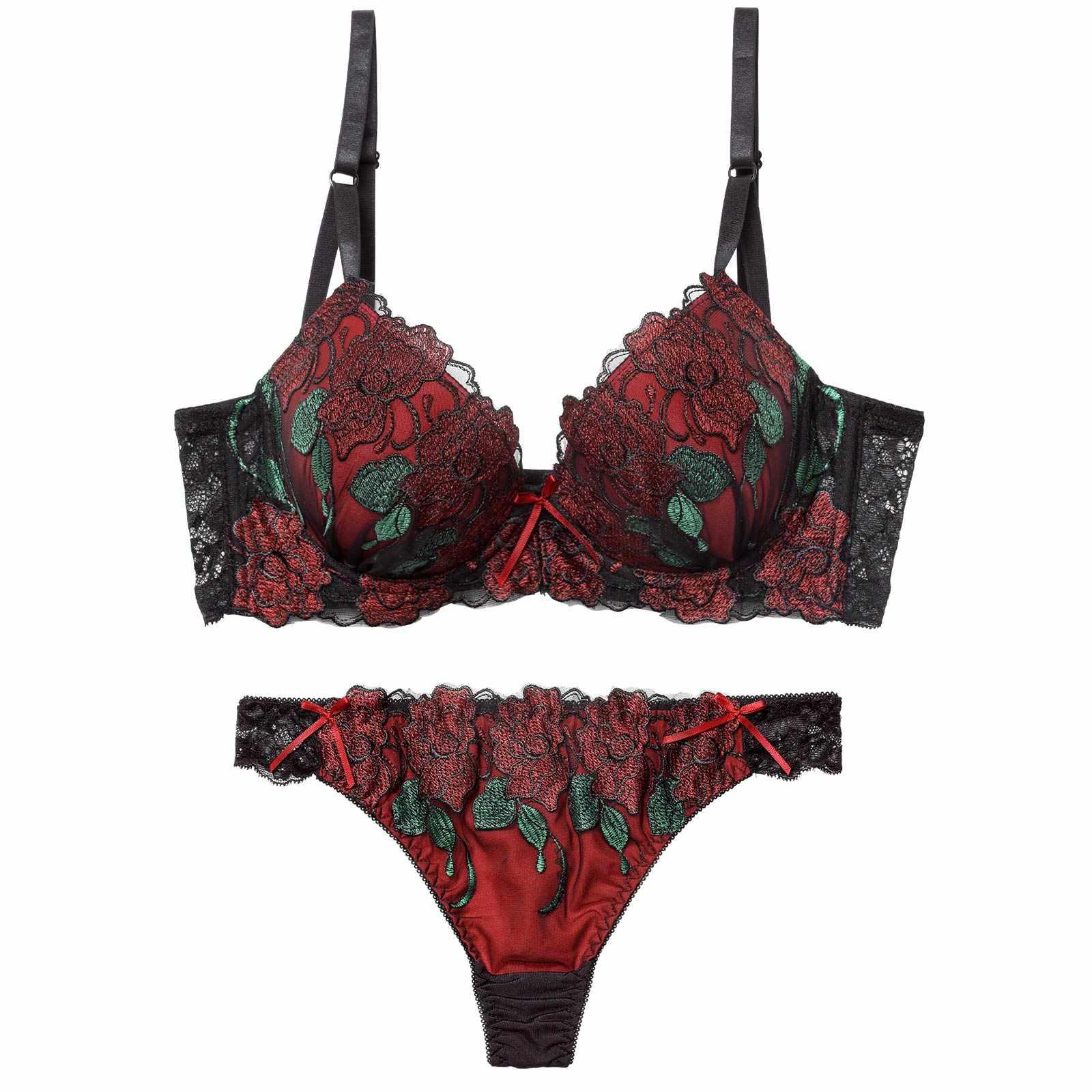 【三上悠亜着用】【EFサイズ】ゴージャスディープローズ育乳脇高ブラジャー&Tバックショーツ