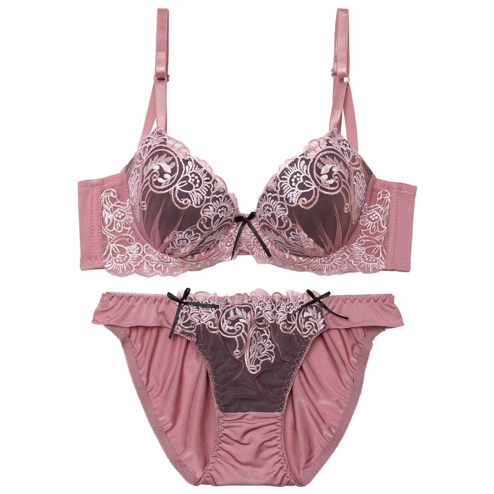 2/11新作!ノワールエンブロイダリー育乳脇高ブラジャー&フルバックショーツ