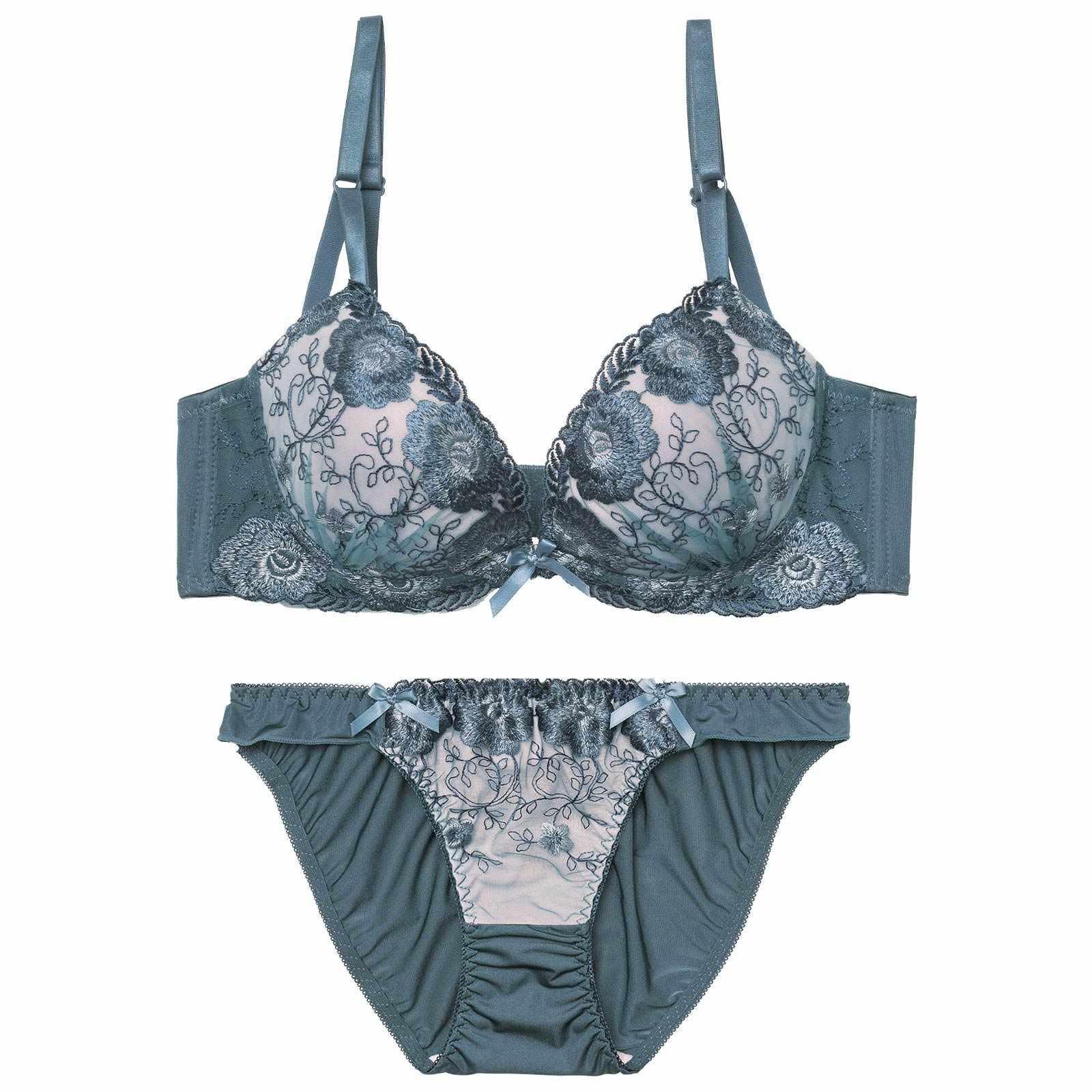 【三上悠亜着用】ローズチュールレース育乳脇高ブラジャー&フルバックショーツ