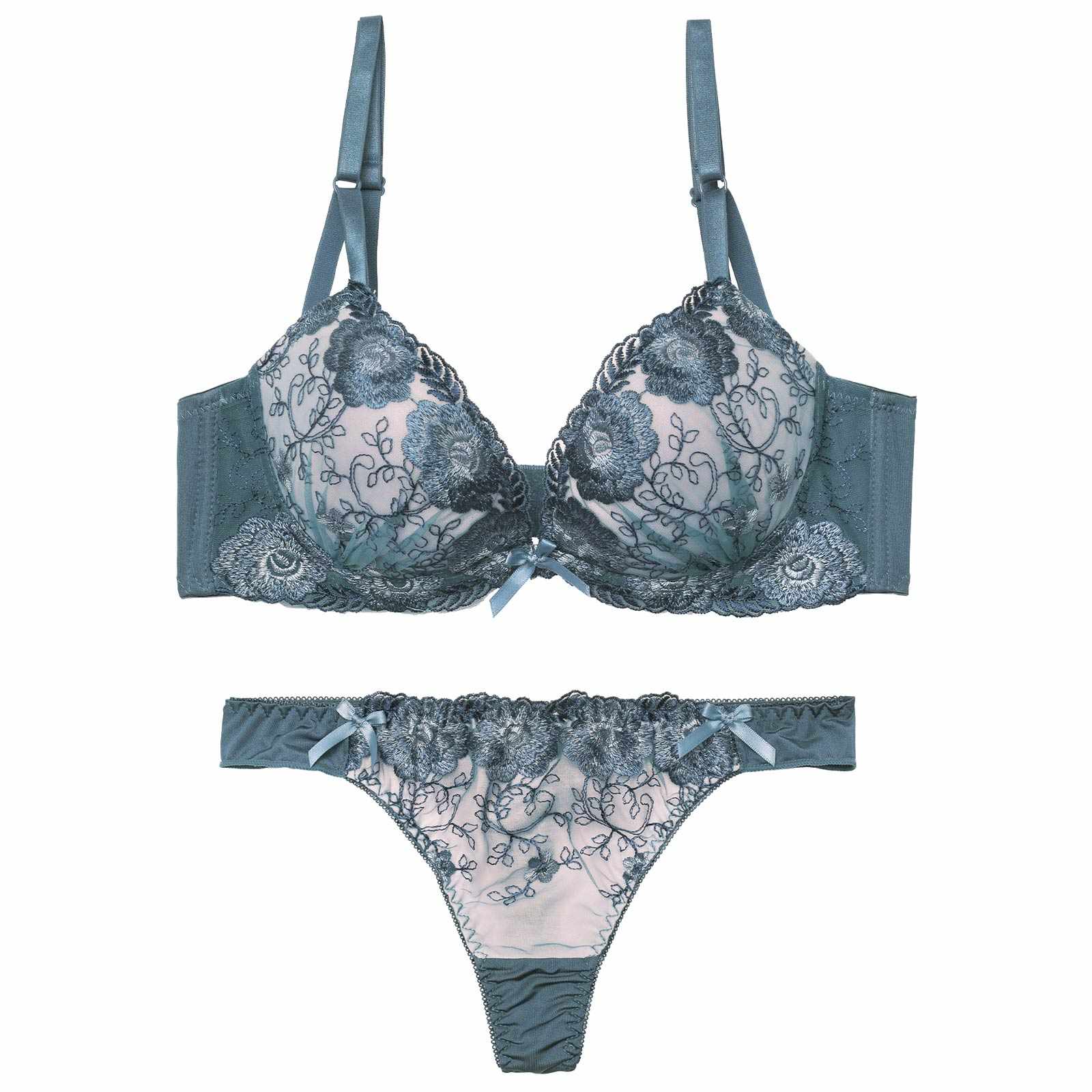 1/23新作!【三上悠亜着用】ローズチュールレース育乳脇高ブラジャー&Tバックショーツ