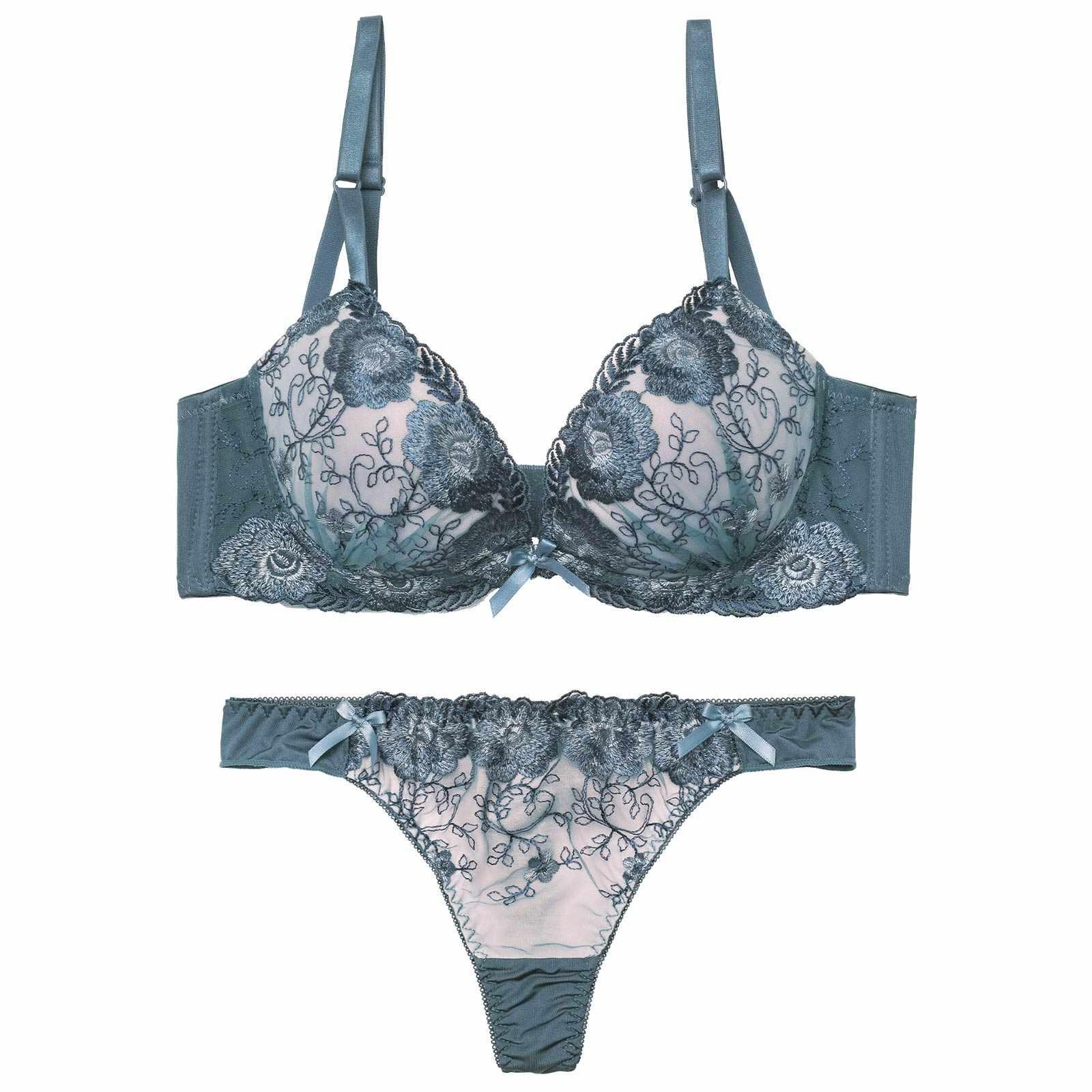 【EFサイズ】【三上悠亜着用】ローズチュールレース育乳脇高ブラジャー&Tバックショーツ