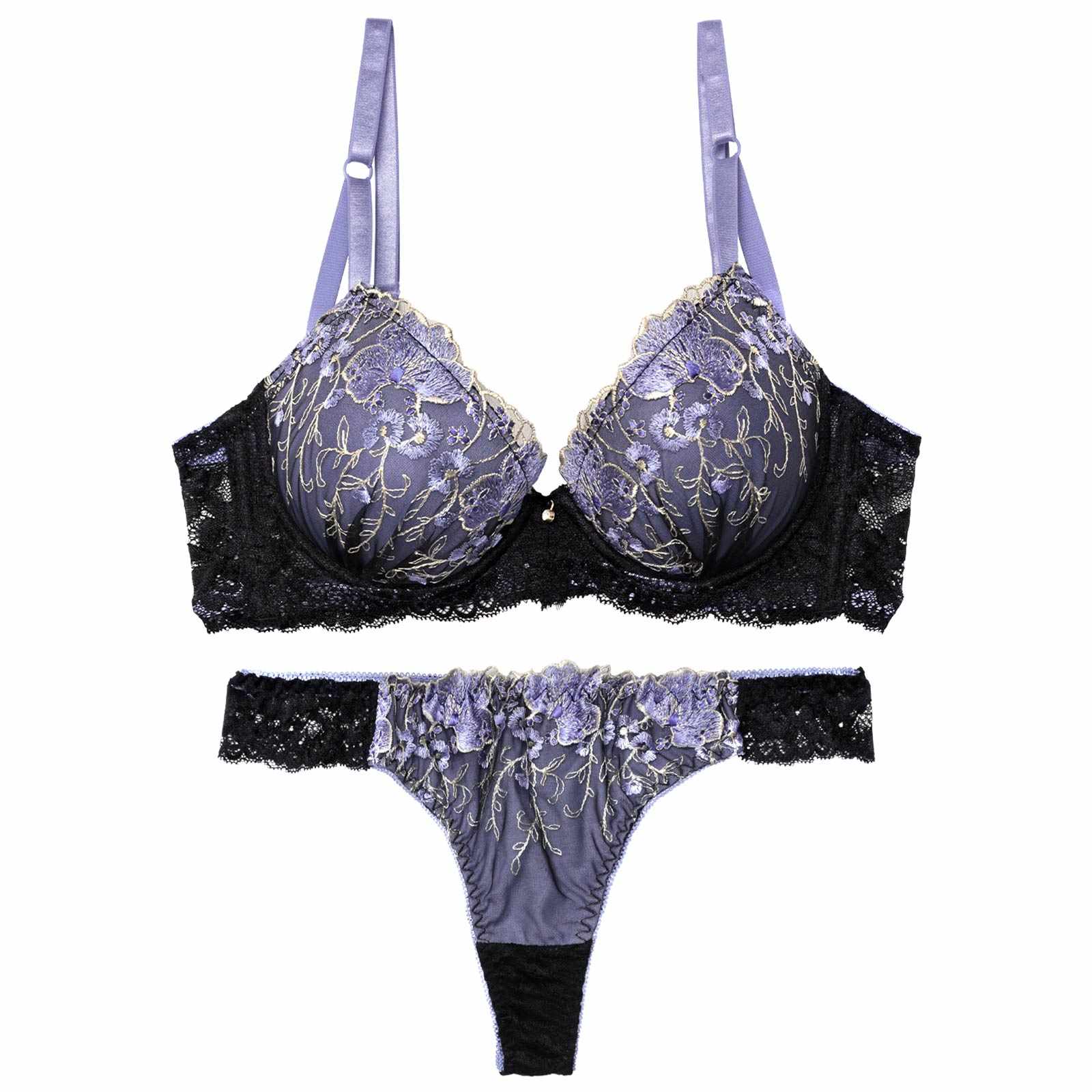 3/30新作!グロッシーブルームレーシィ育乳脇高ブラジャー&バック透けTバックショーツ