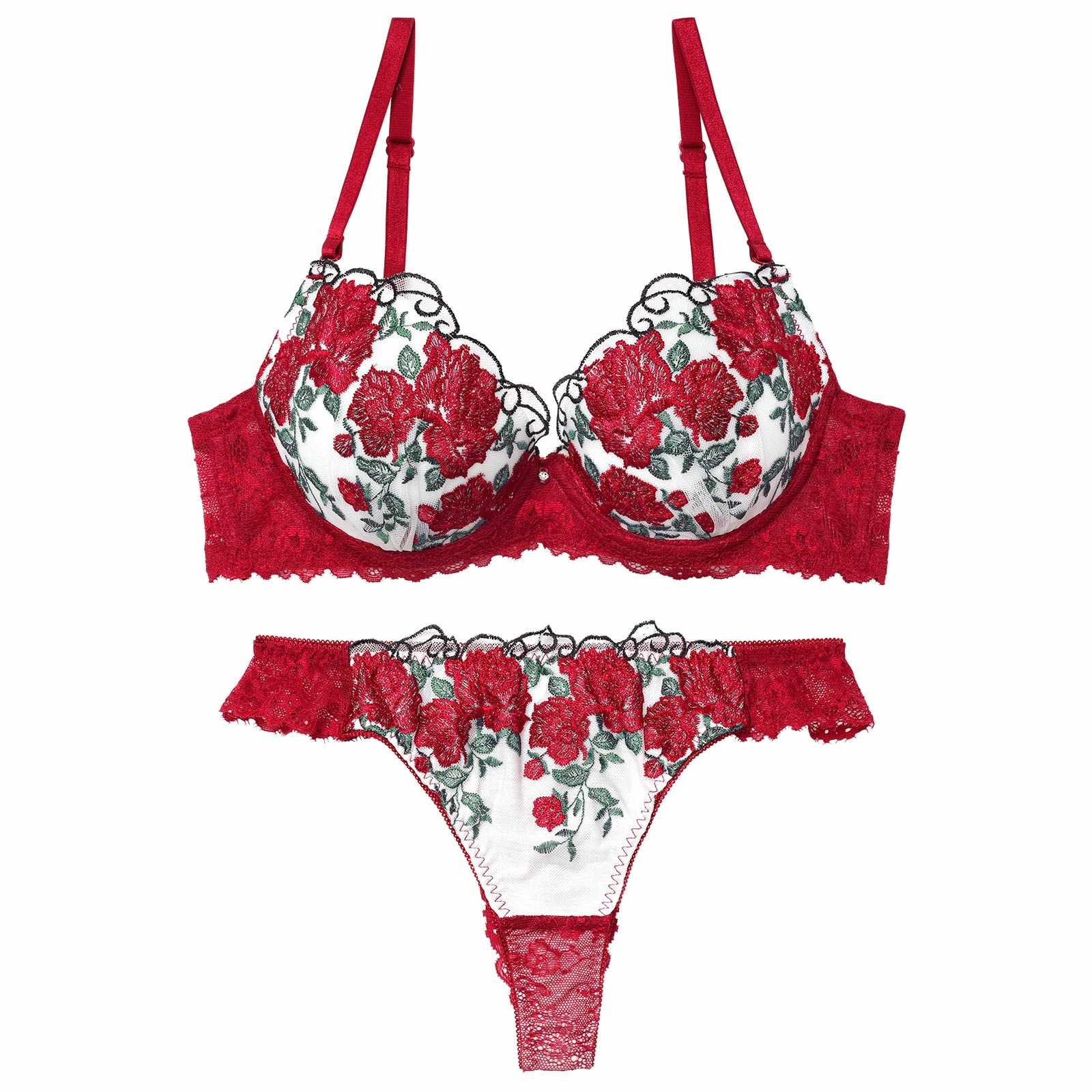 4/17新作!グラマラス ブライトフラワーブラジャー&バック透けTバックショーツ