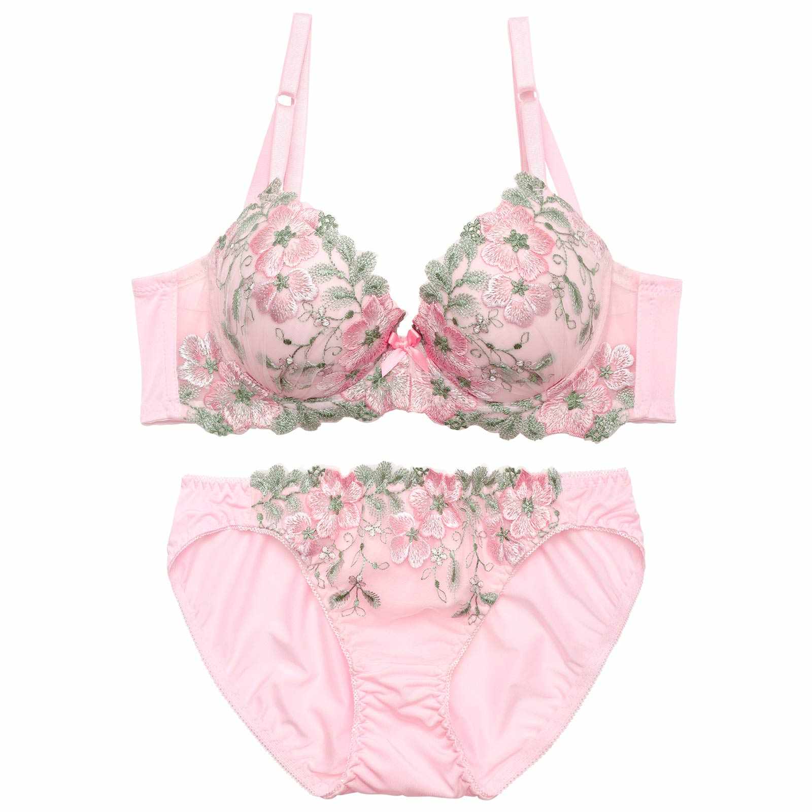 4/8新作!【EFサイズ】フェアリーテイルフラワー育乳脇高ブラジャー&フルバックショーツ