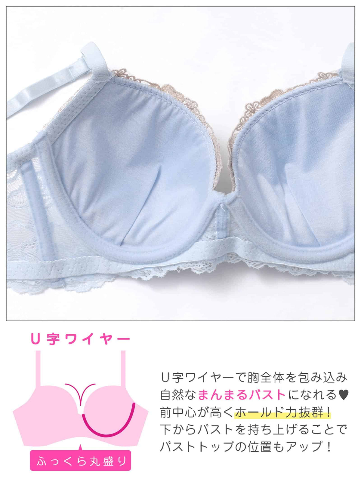 9/4新作!フェミニンブルームレース育乳脇高ブラジャー&フルバックショーツ