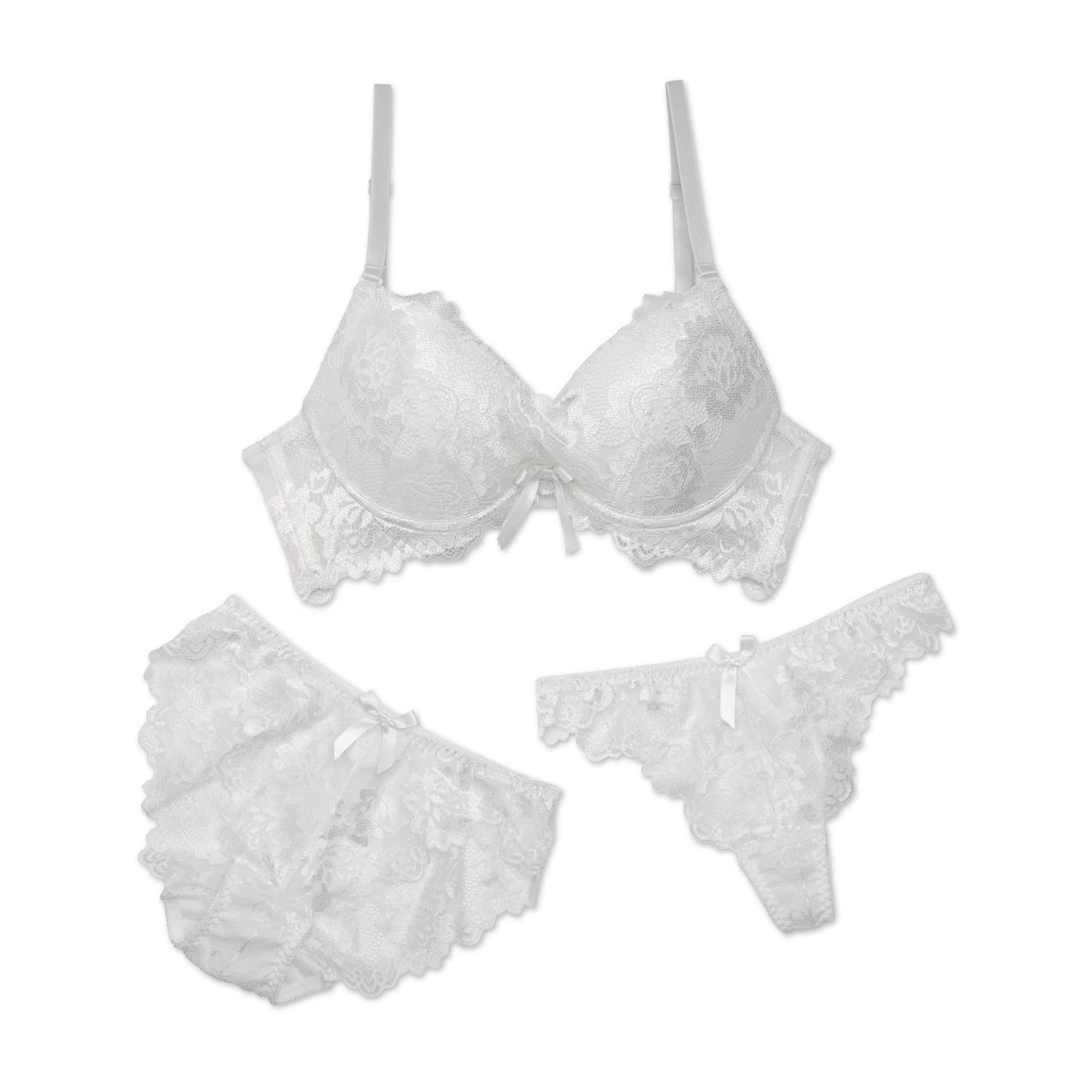 1/17再販!【3点セット】マジックアップブラジャー&フルバックショーツ&Tバック