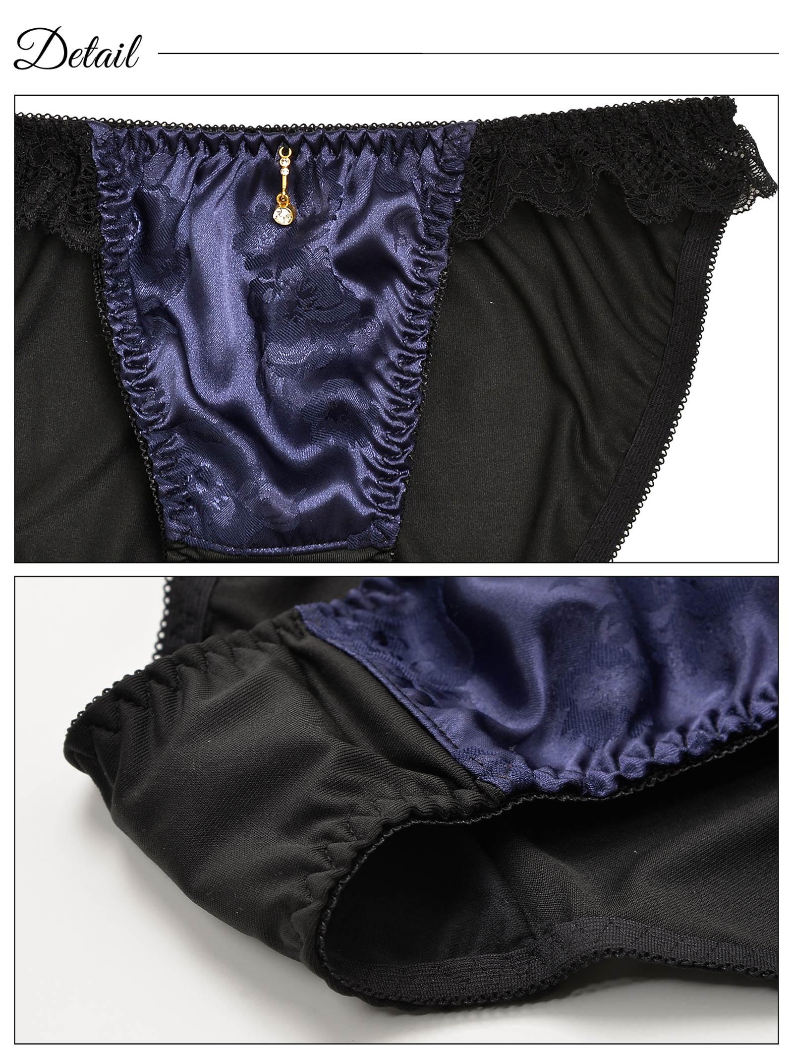 【三上悠亜着用】グロスフラワーストリングサイドレースブラジャー&フルバックショーツ