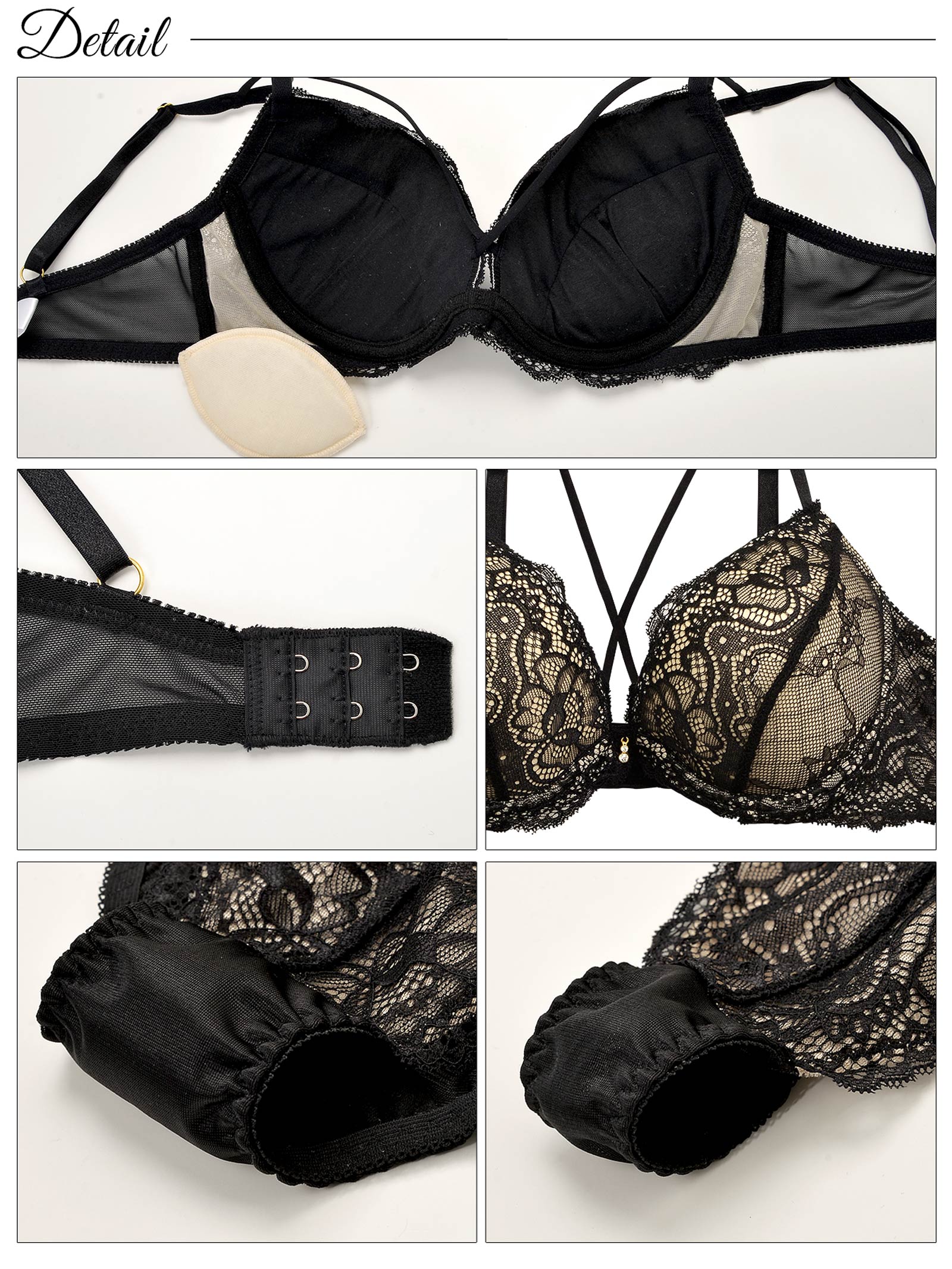 7/29新作!【三上悠亜着用】【3点セット】レーシィクロスコードブラジャー&フルバック&Tバックショーツ