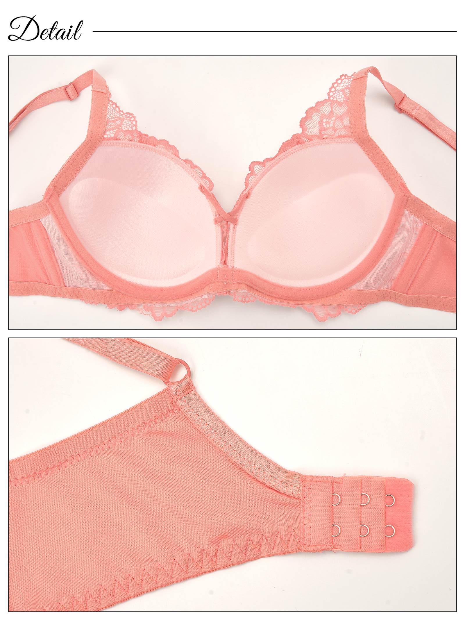 フローラルシアーレース育乳脇高ブラジャー&フルバックショーツ