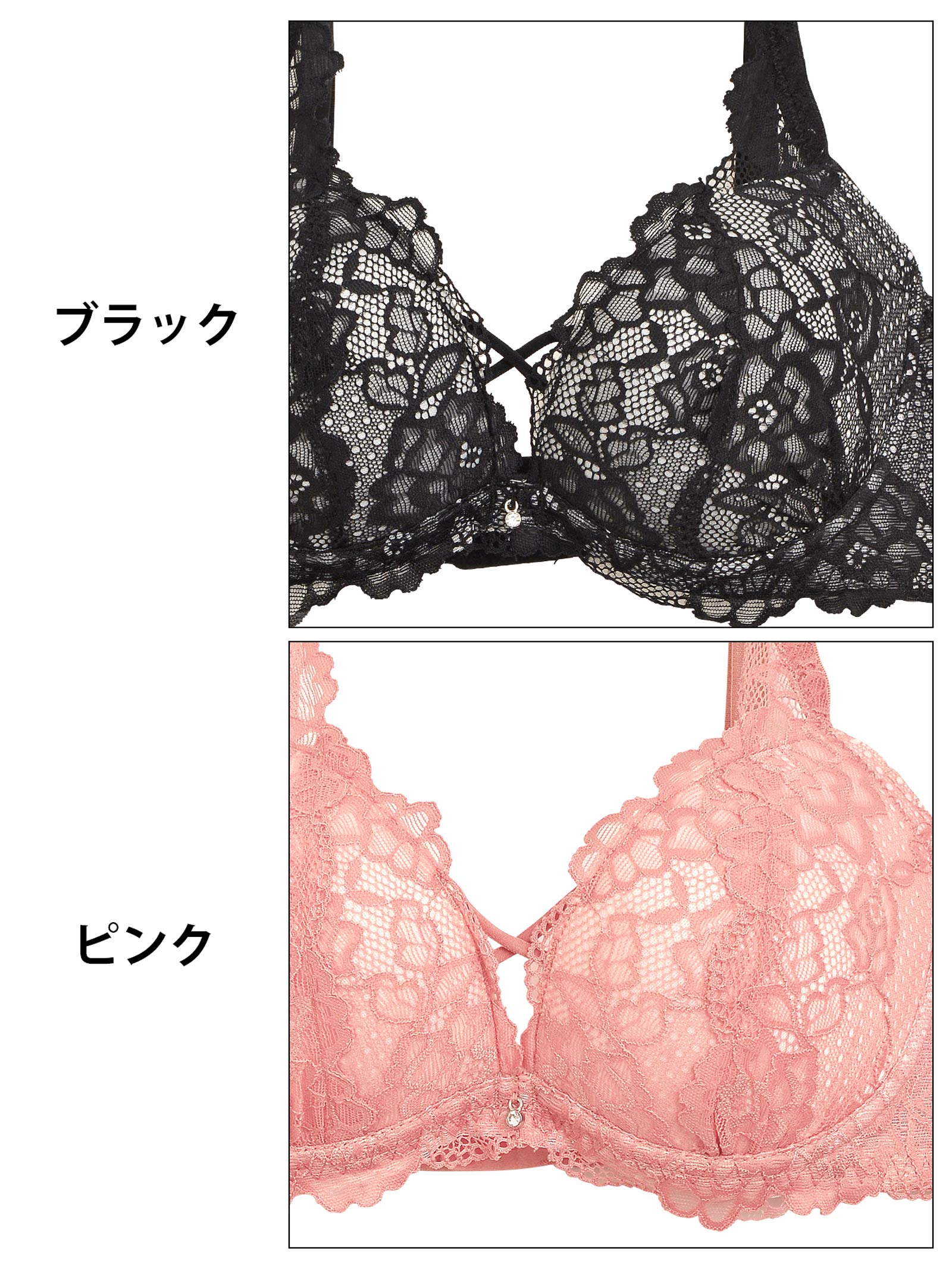 フローラルシアーレース育乳脇高ブラジャー&フルバックショーツ