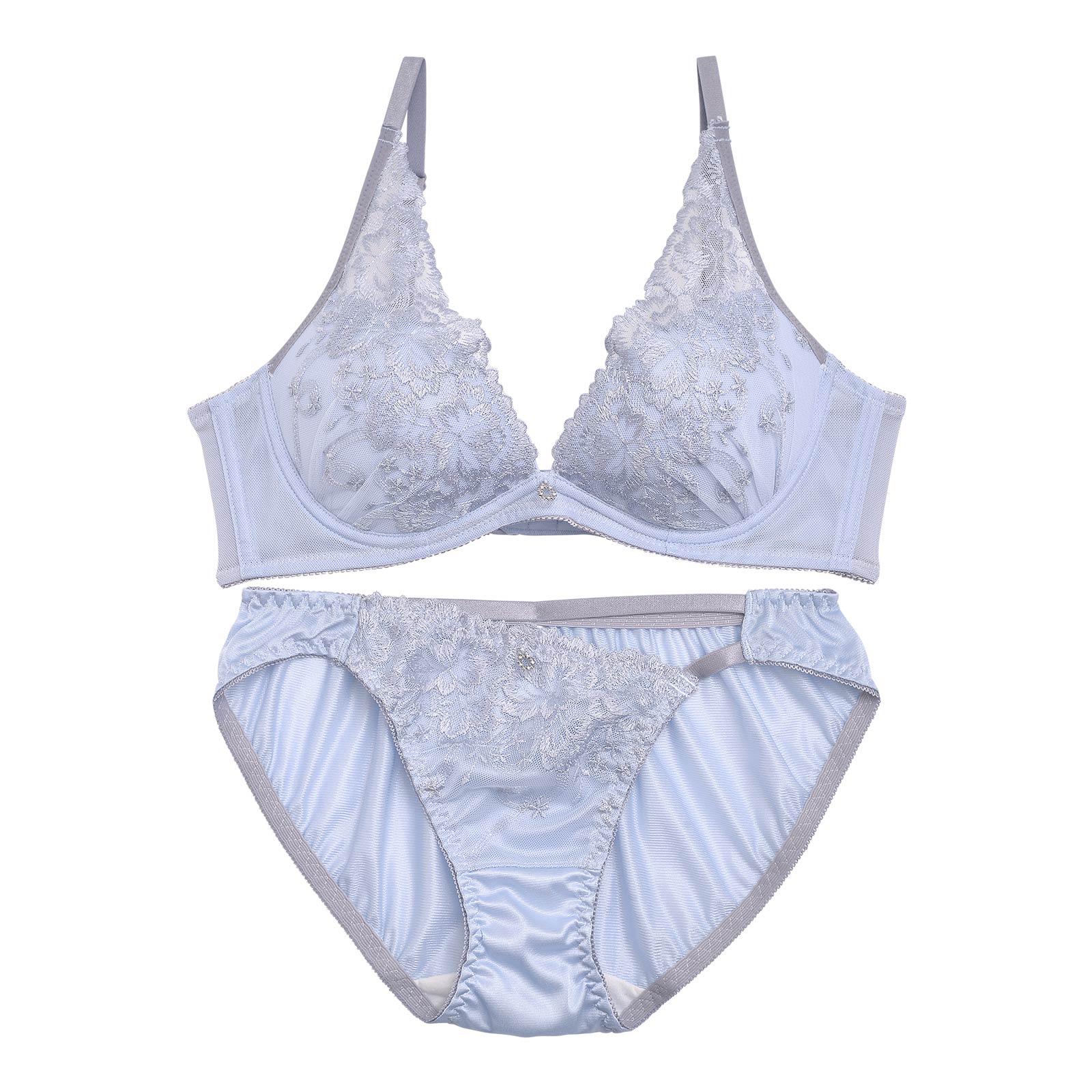 シアーチェリーブロッサム育乳脇高ブラジャー&フルバックショーツ - 【公式】247Lingerie