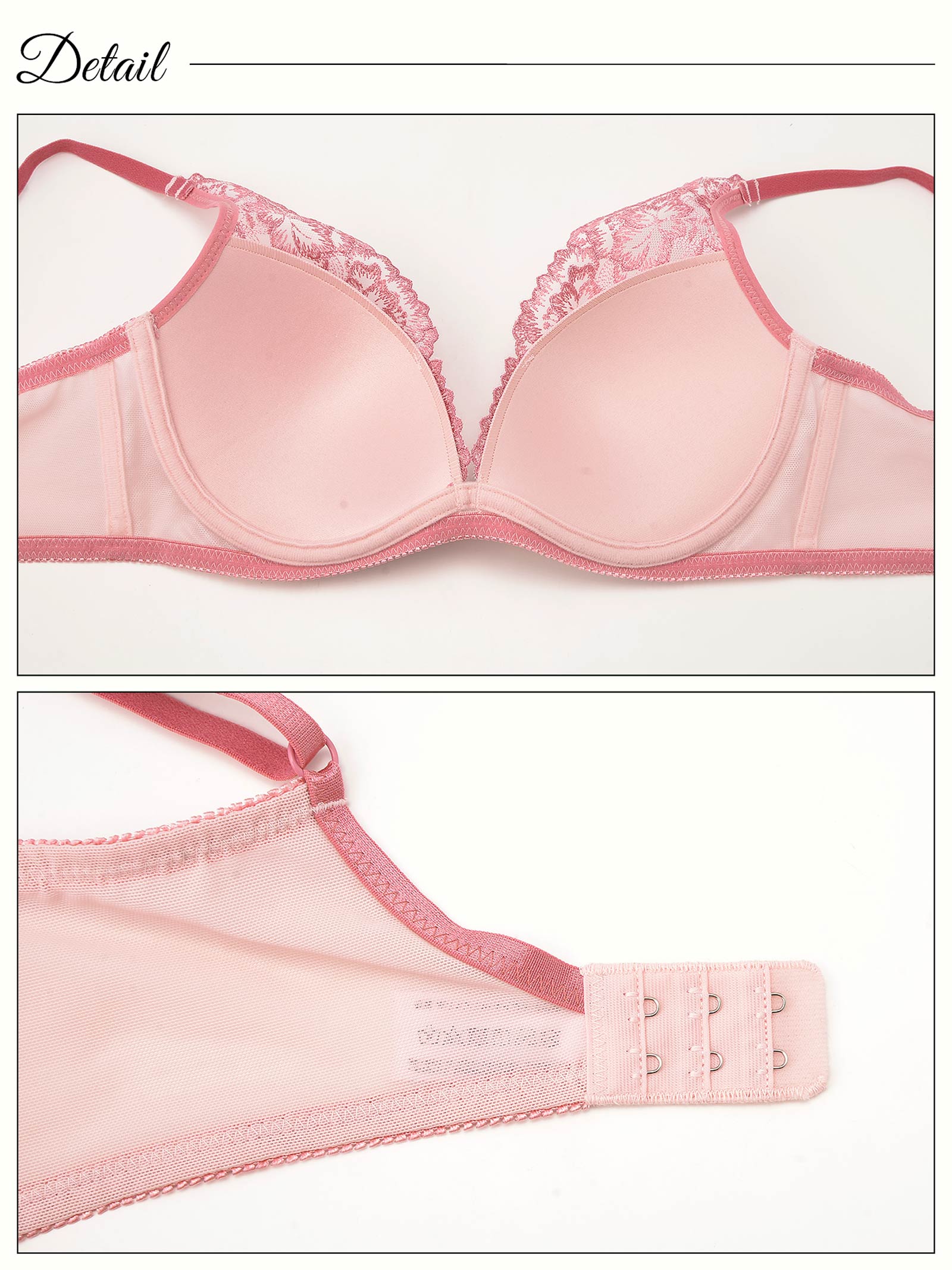 シアーチェリーブロッサム育乳脇高ブラジャー&フルバックショーツ