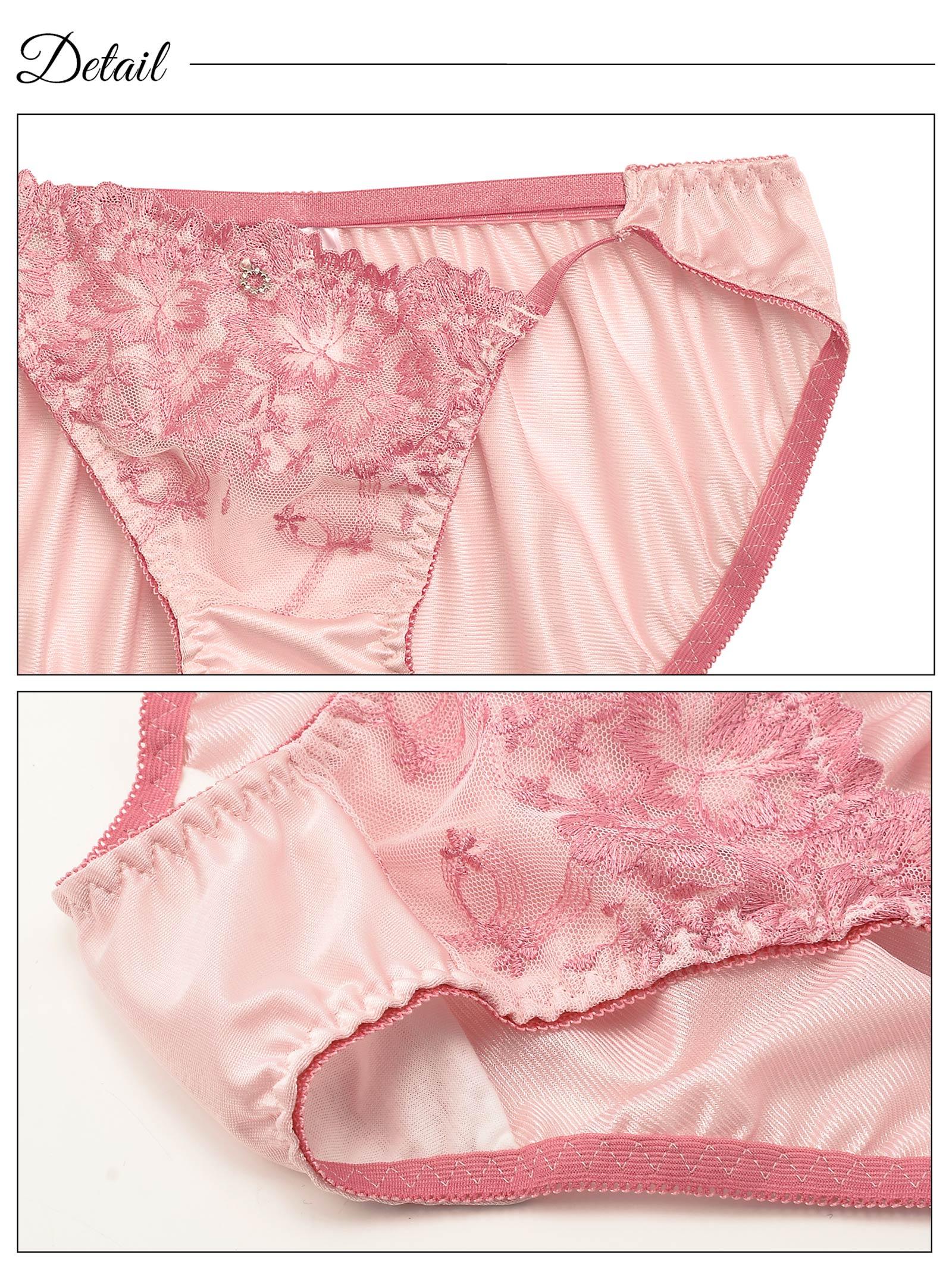 シアーチェリーブロッサム育乳脇高ブラジャー&フルバックショーツ - 【公式】247Lingerie