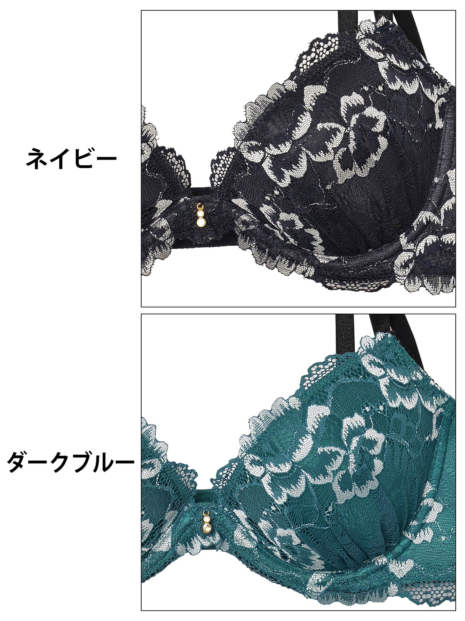 【3点セット】シックグロッシーブルームブラジャー&フルバック&Tバックショーツ