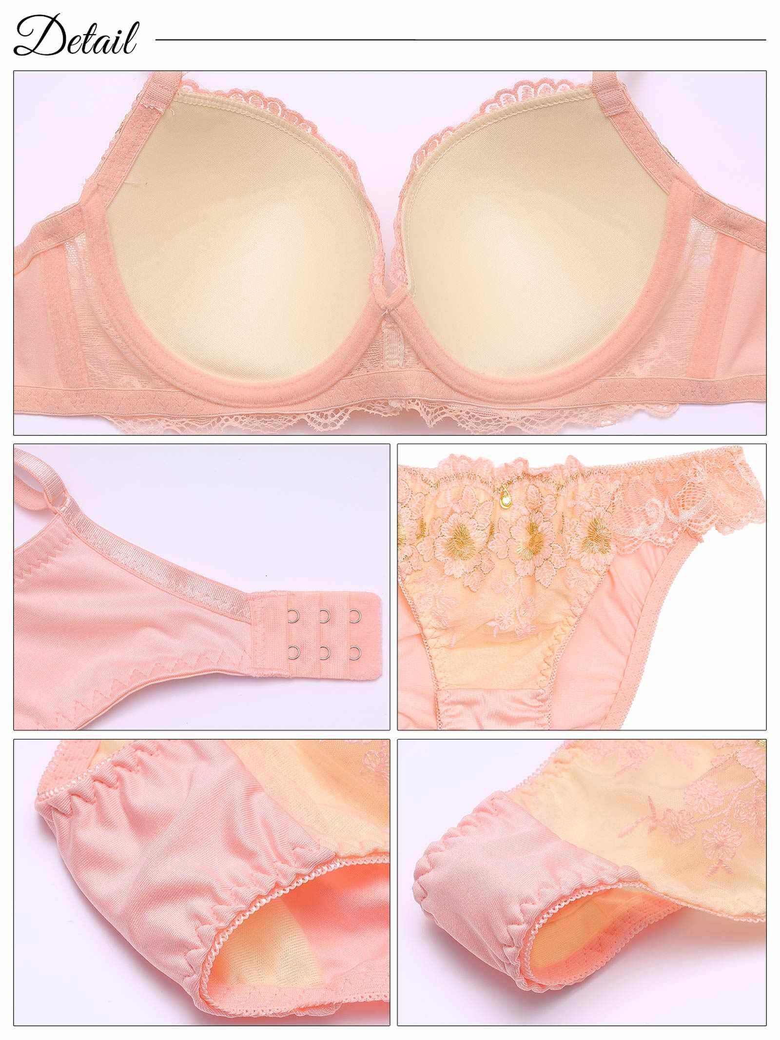 【3点セット】トゥインクルミルキーフラワー育乳脇高ブラジャー&フルバック&Tバックショーツ - 【公式】247Lingerie