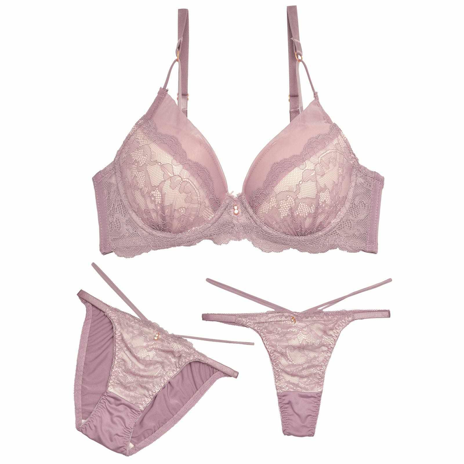【三上悠亜着用】【3点セット】クラッシーチュールレースブラジャー&フルバック&Tバックショーツ - 【公式】247Lingerie