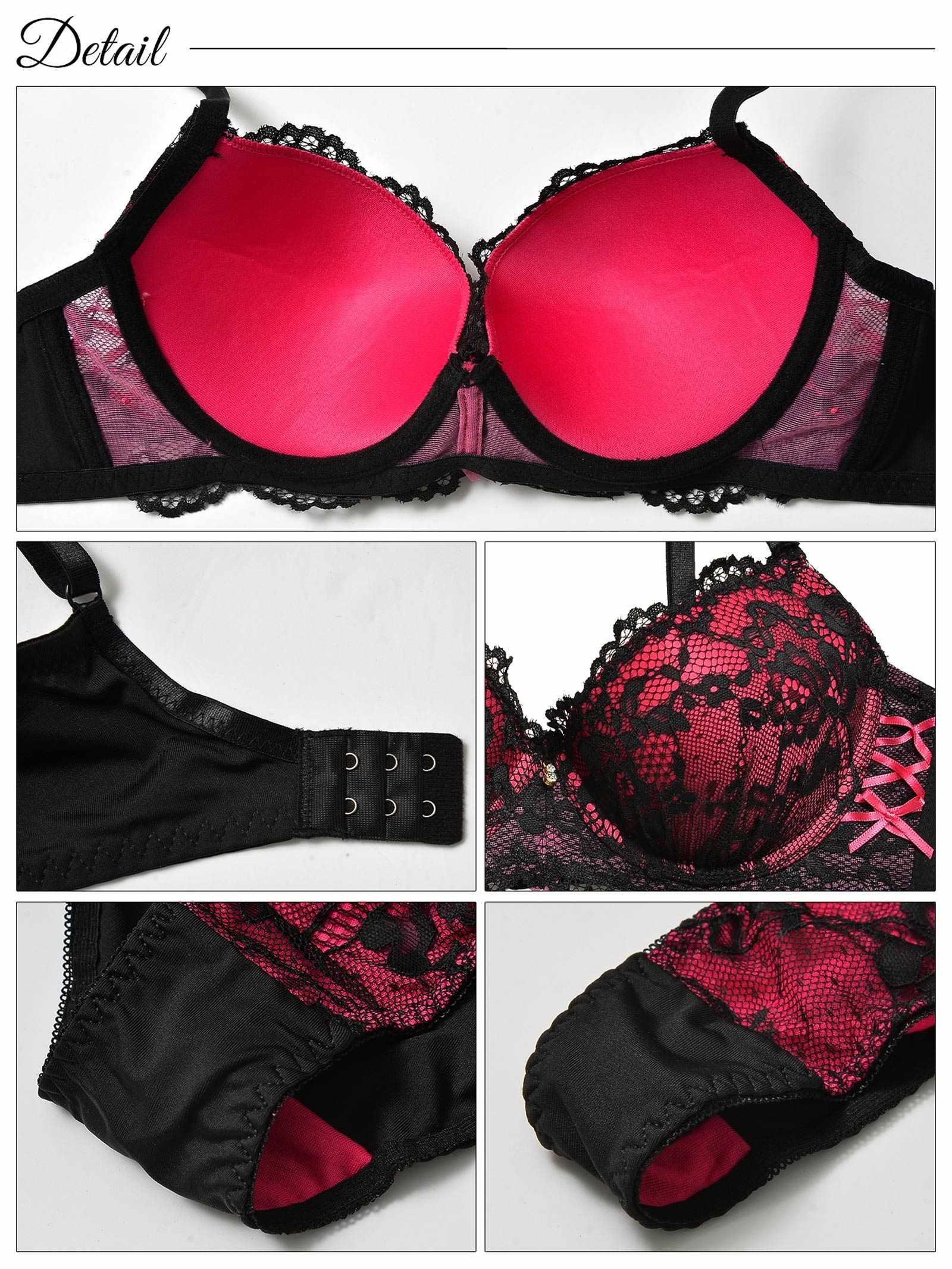 【3点セット】ディープレーシィスピンドル育乳脇高ブラジャー&フルバック&Tバックショーツ - 【公式】247Lingerie