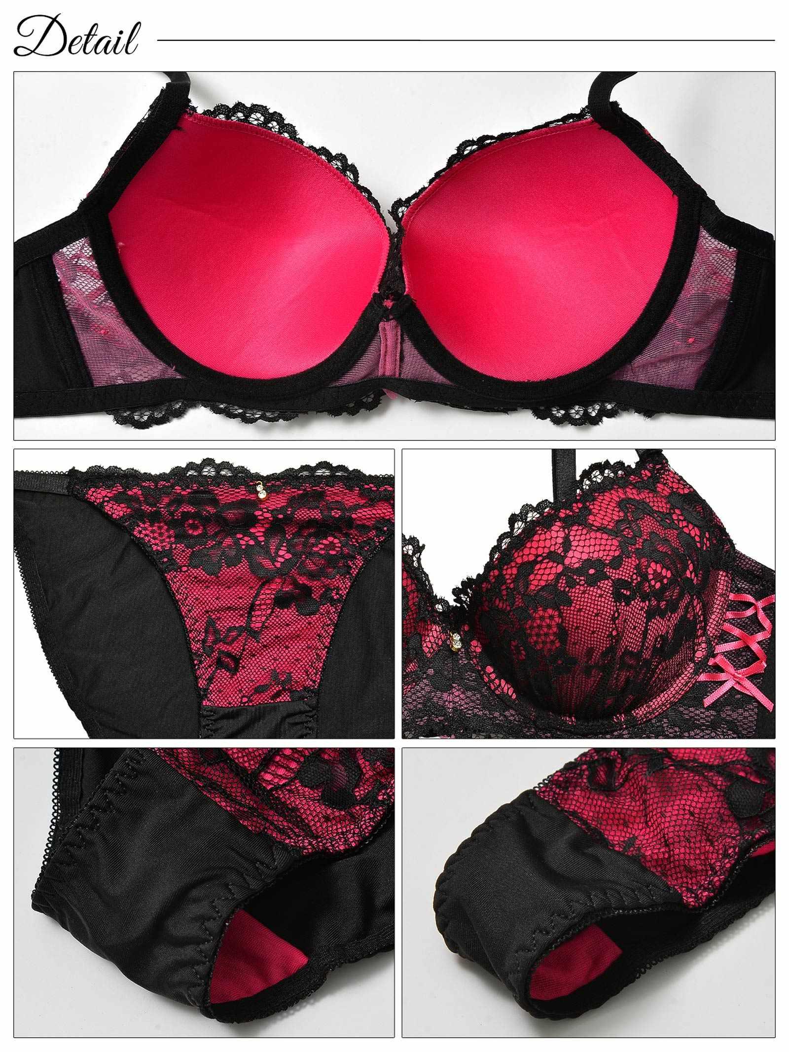 【3点セット】【GHIサイズ】ディープレーシィスピンドル育乳脇高ブラジャー&フルバック&Tバックショーツ - 【公式】247Lingerie