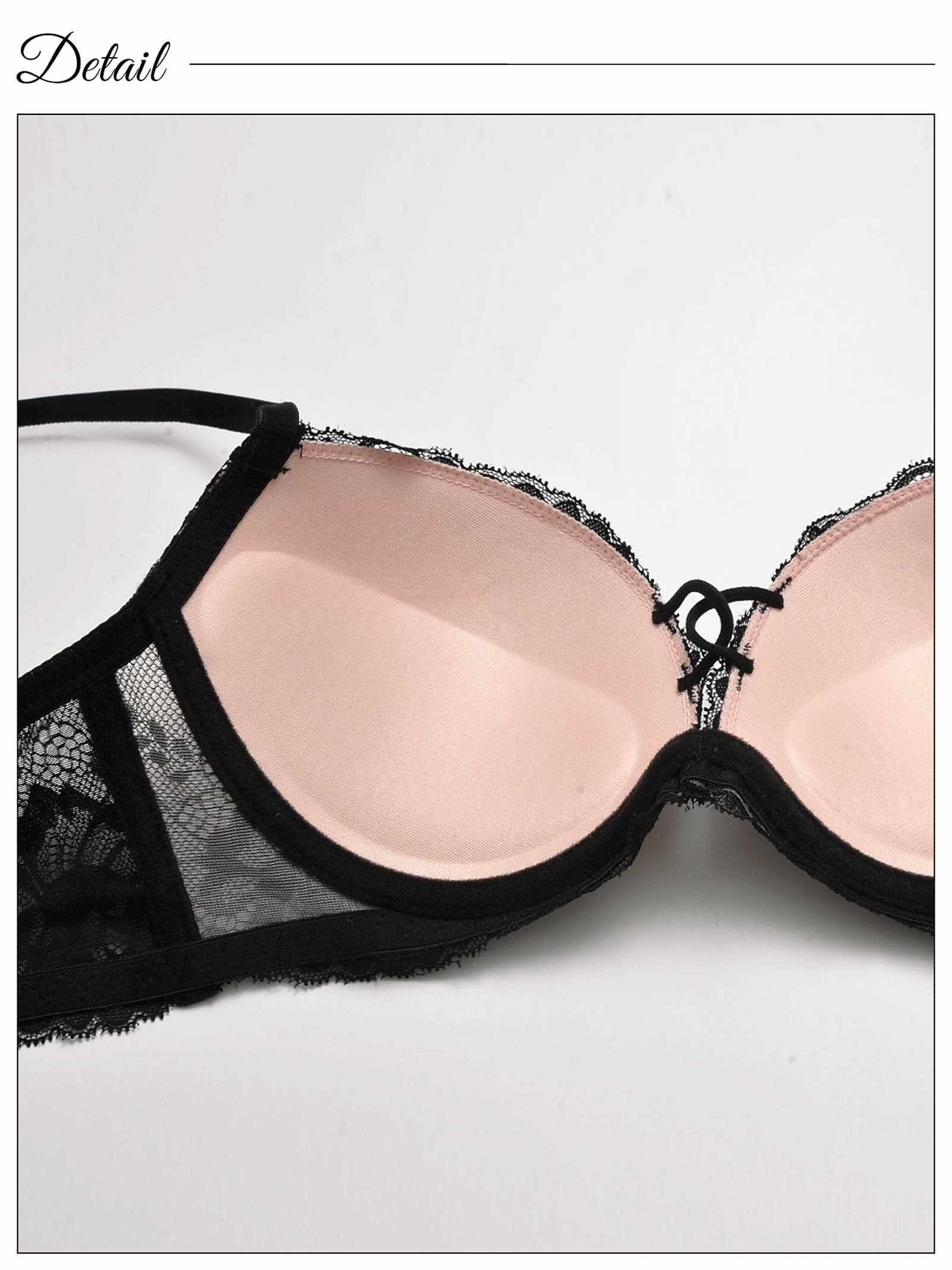 9/27新作!【3点セット】【GHIサイズ】ドレッシーレースミックスコード育乳脇高ブラジャー&バック透けフルバック&Tバックショーツ