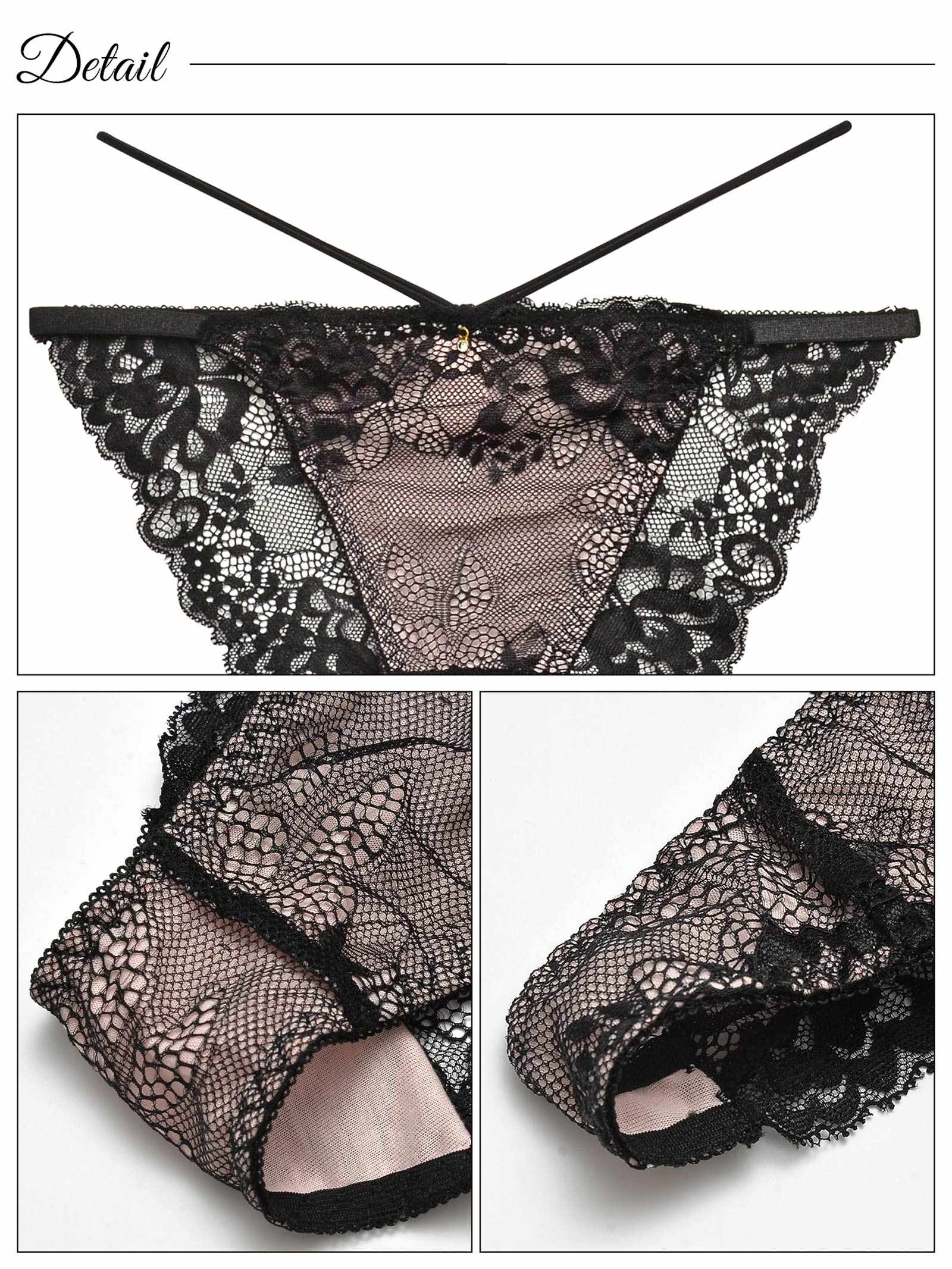 9/27新作!【3点セット】【GHIサイズ】ドレッシーレースミックスコード育乳脇高ブラジャー&バック透けフルバック&Tバックショーツ