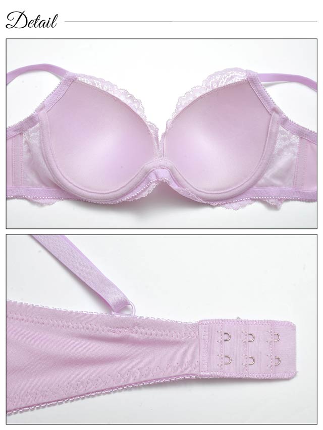 【3点セット】ナチュラルフラワーレースブラジャー&フルバック&Tバックショーツ