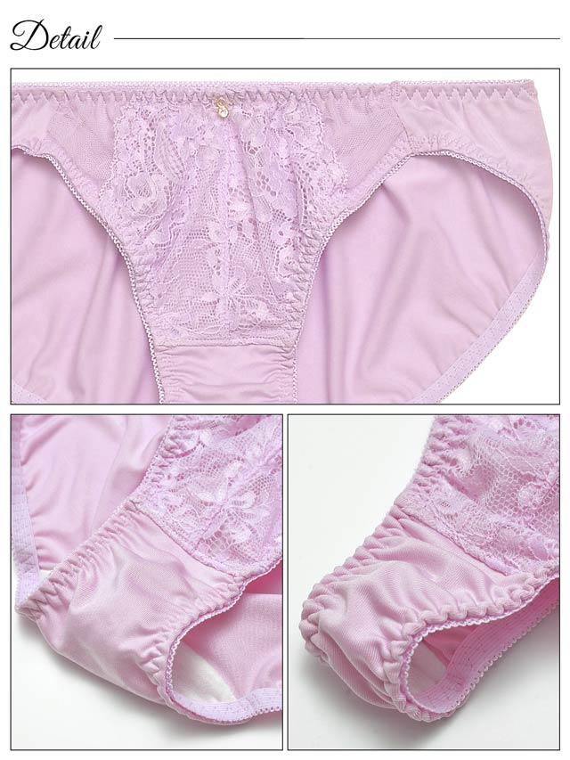 【3点セット】ナチュラルフラワーレースブラジャー&フルバック&Tバックショーツ