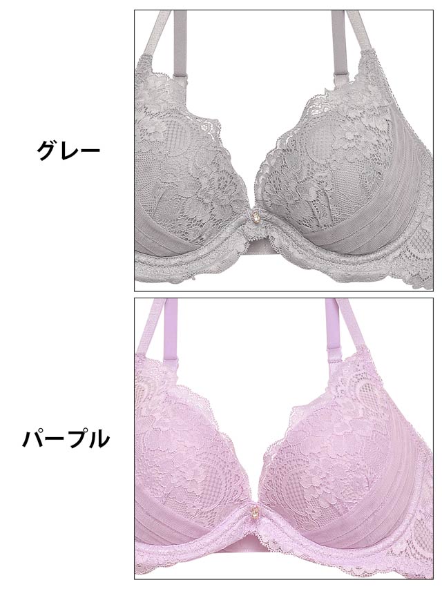 【3点セット】ナチュラルフラワーレースブラジャー&フルバック&Tバックショーツ