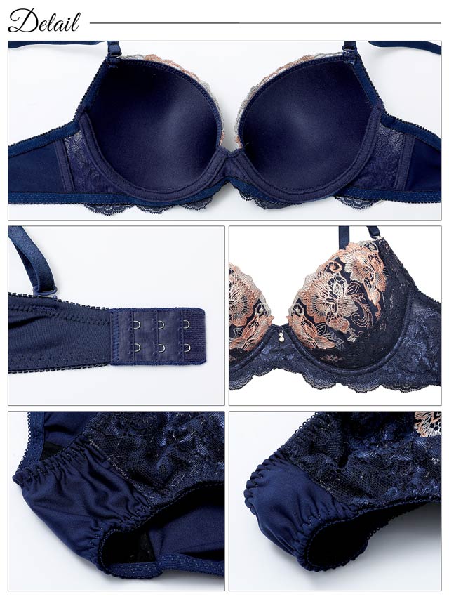 【3点セット】ドラマティックベルローズブラジャー&フルバック&Tバックショーツ