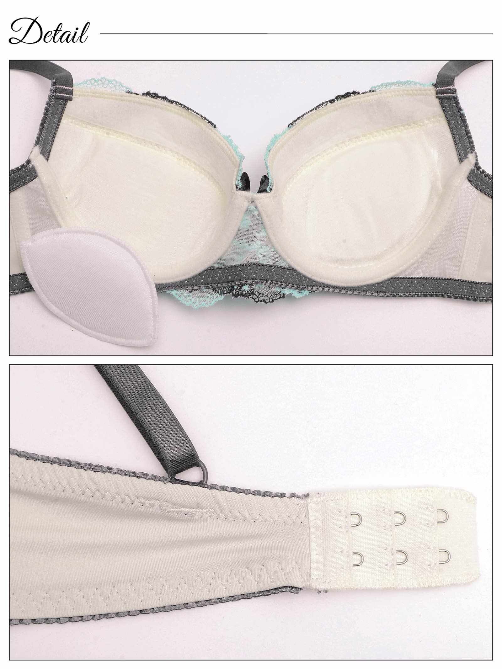 レトロレディーブルームブラジャー&フルバックショーツ