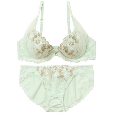 スイートブロッサムチュールブラジャー&フルバックショーツ
