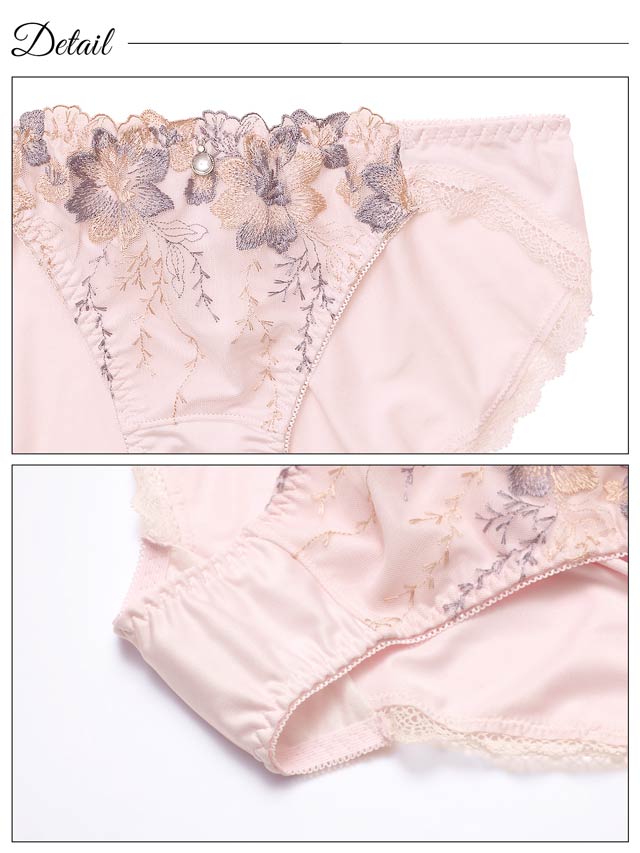 スイートブロッサムチュールブラジャー&フルバックショーツ
